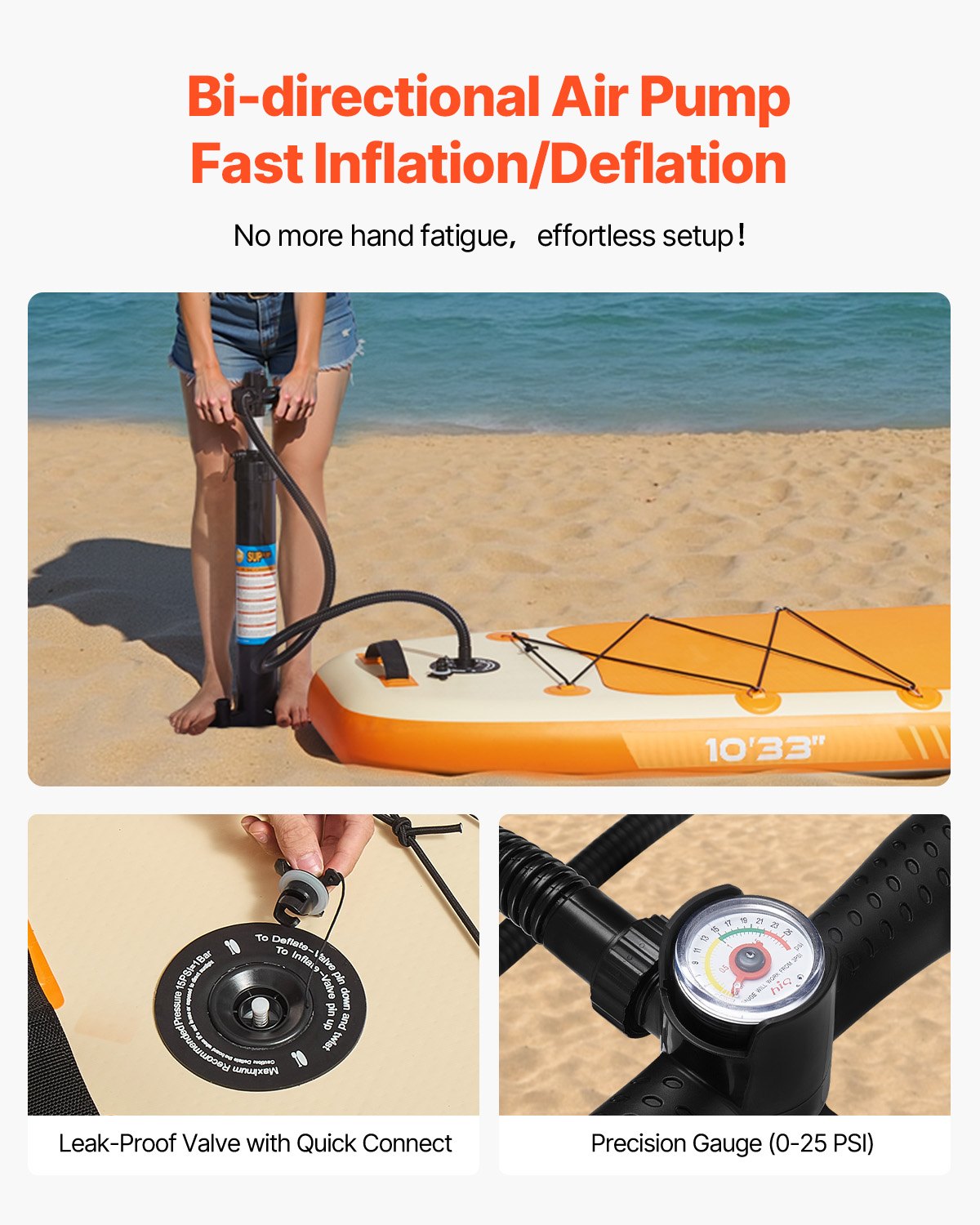 VEVOR Inflatable Paddle Board with Seat, 3.05m x 84cm x 15cm Wide Ultra-Light SUP Paddleboard, Stand Up Paddle Board with Accessories, Pump, Paddle, Fin, Backpack, Ankle Leash, Strap, for Youth Adults