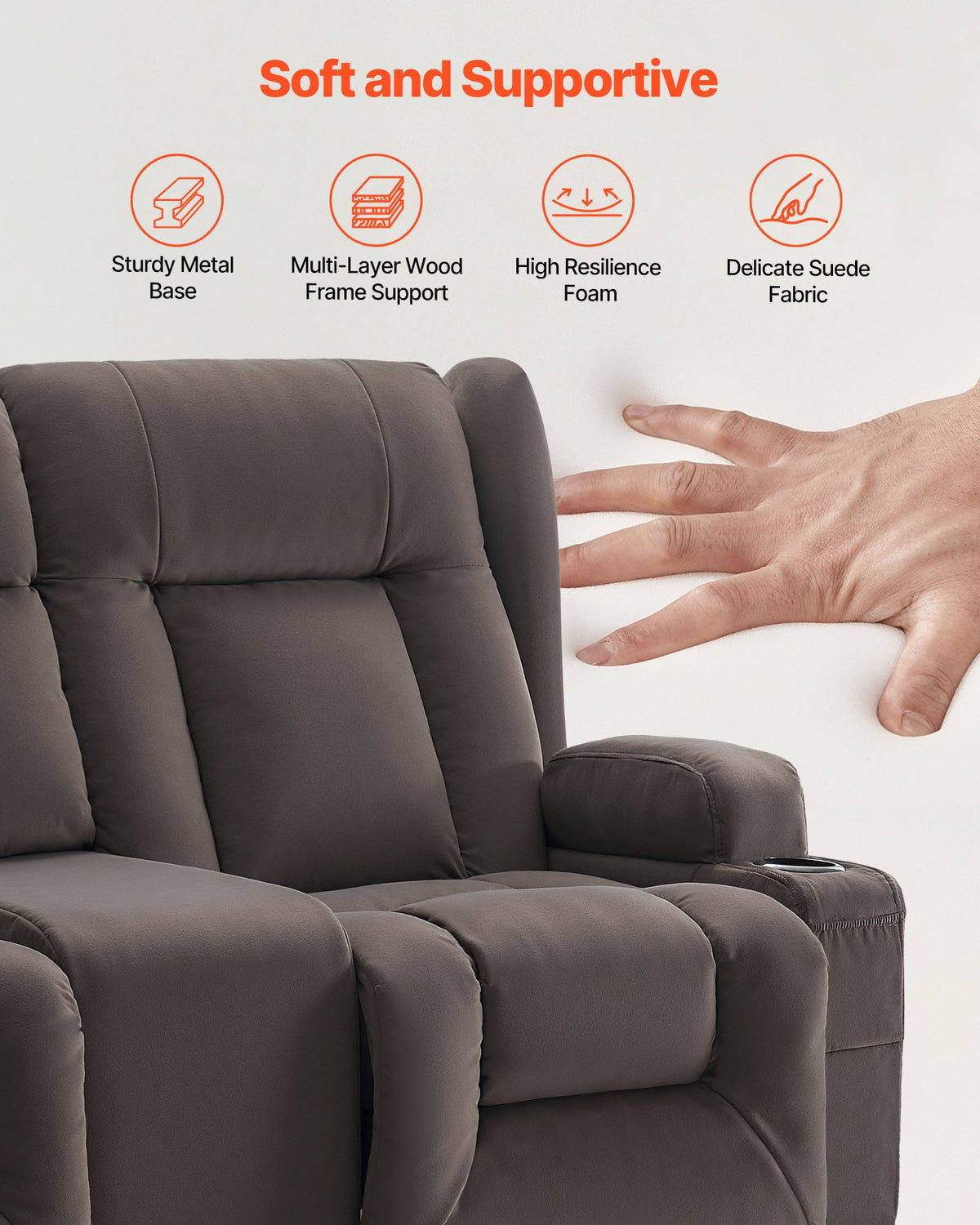 VEVOR Loveseat Recliner Sofa