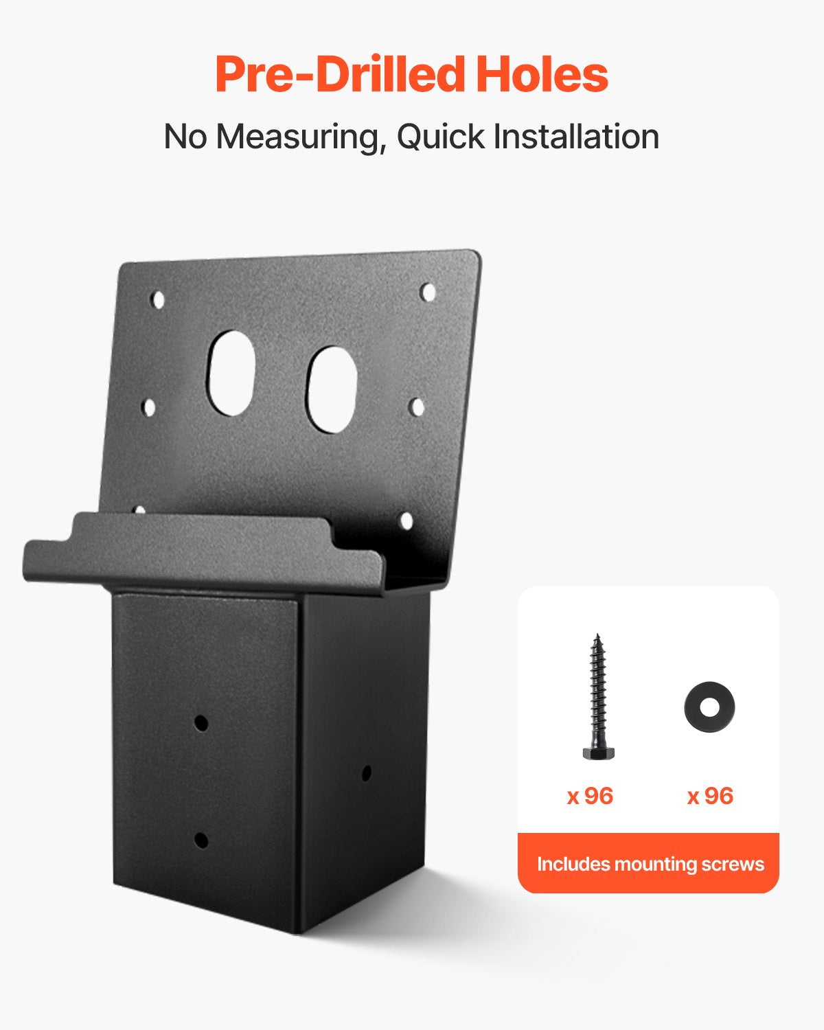 VEVOR Deer Blind Brackets, Outdoor 3.6x3.6 Platform Bracket, Fit 3.5x3.5 In / 88.9x88.9 mm Lumber, 2204lbs/1000kg Capacity Steel Elevator Brackets for Deer Stand, Hunting Blinds, Shooting Shack, 8 Pcs