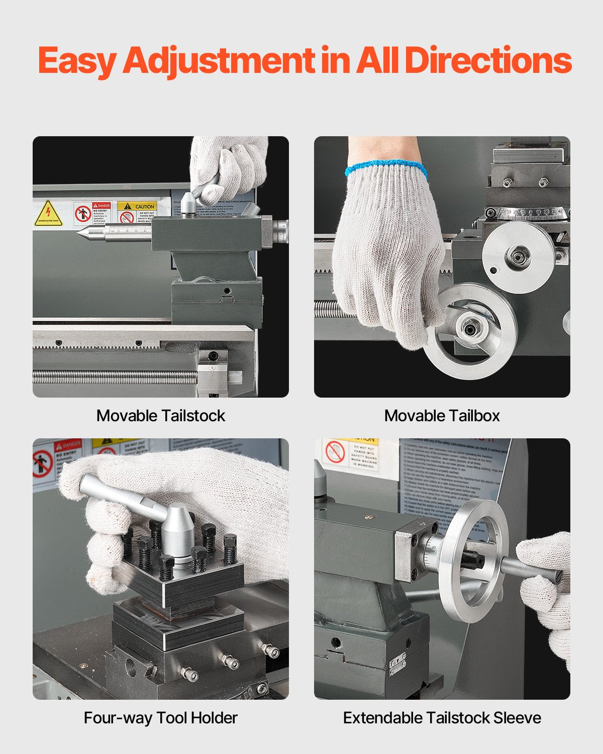 VEVOR Metal Lathe, 203 x 406 mm(8 x 16 in), 550W Benchtop Lathe Machine, 0-2500 RPM Variable Speed, with 0.0076 mm(0.0003 in) Spindle Accuracy Metal Gear, for Processing Precision Parts Imperial/Metric Thread Soft Metals Wood