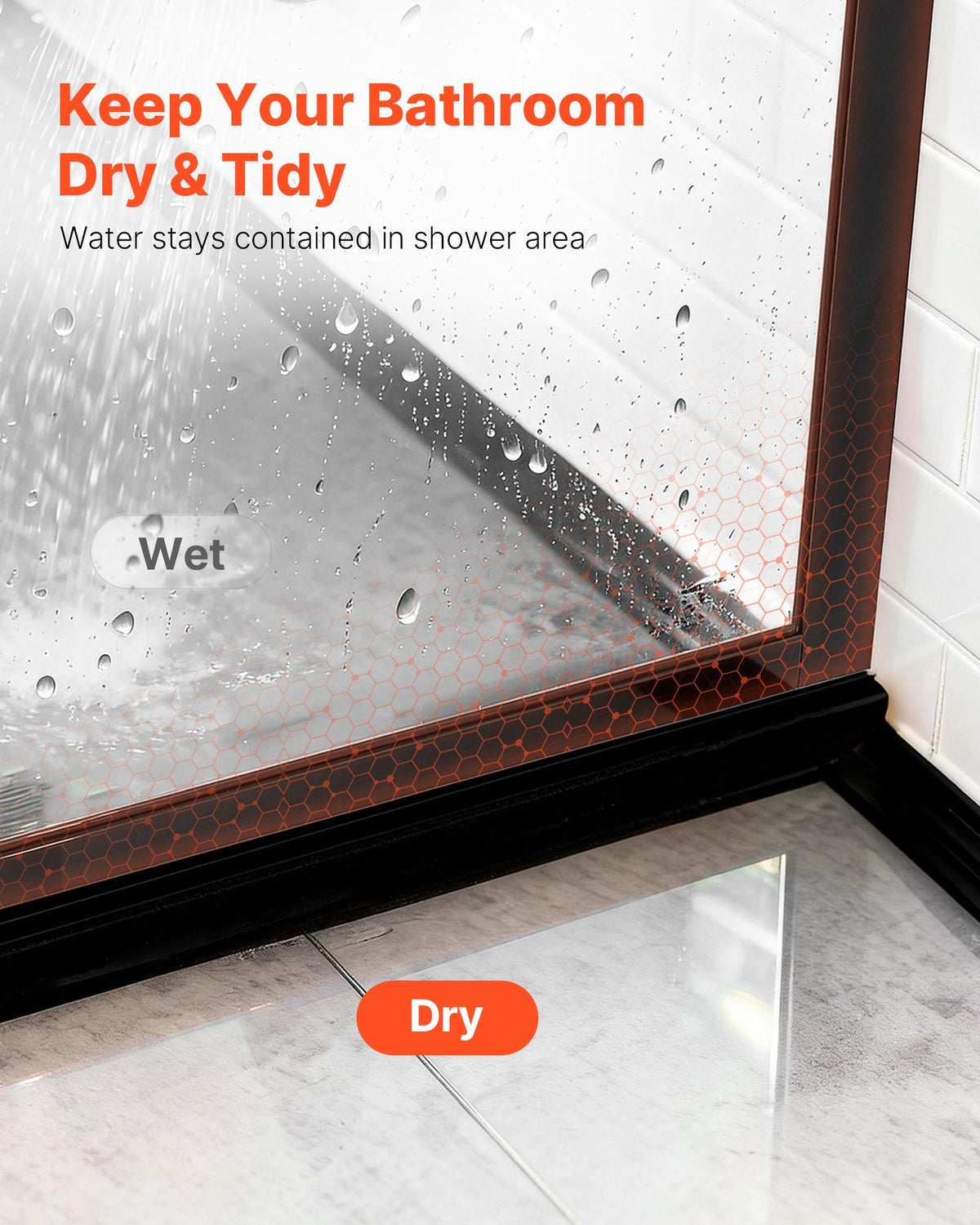 VEVOR Fixed Glass Shower Panel