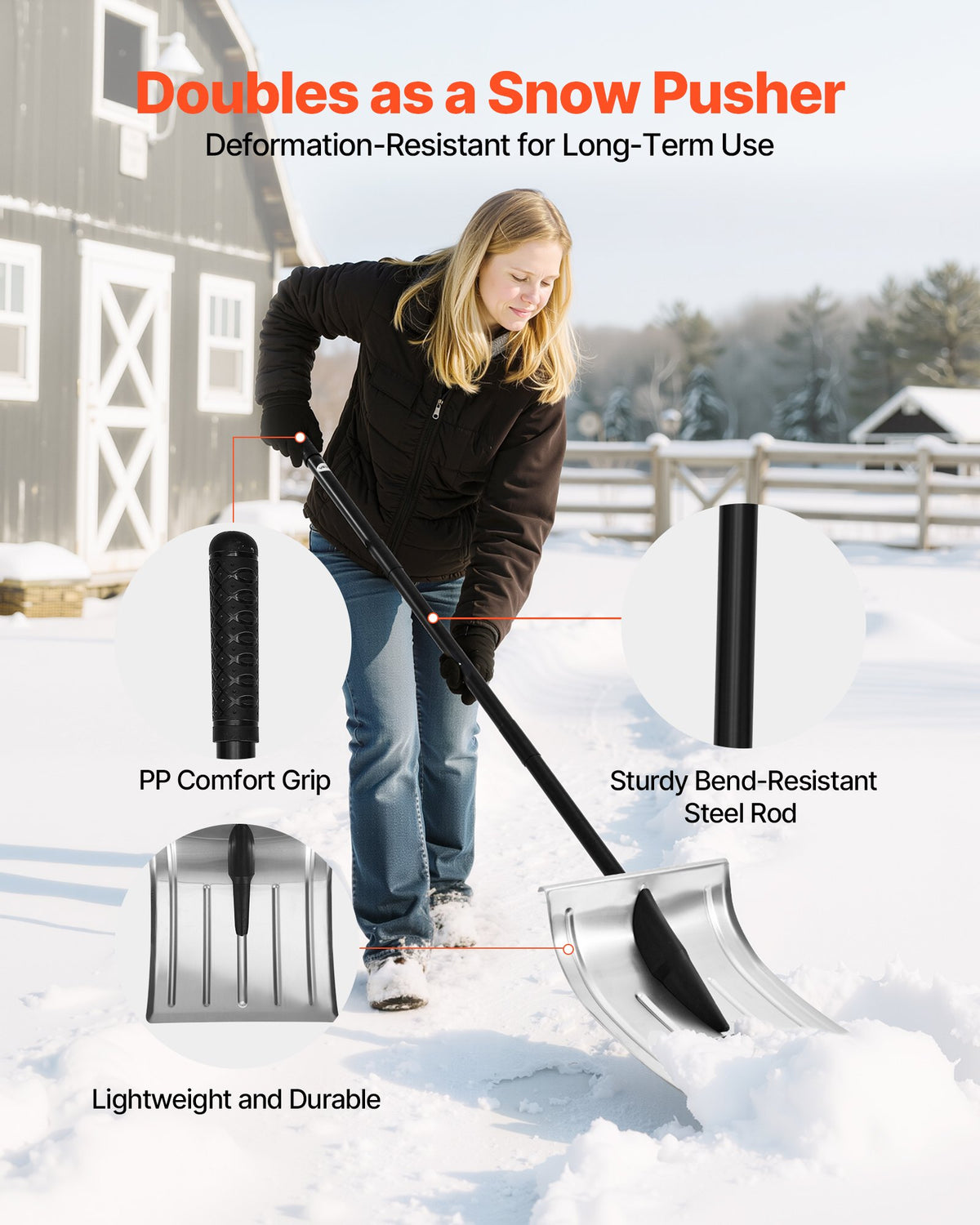 VEVOR Snow Shovel for Driveway