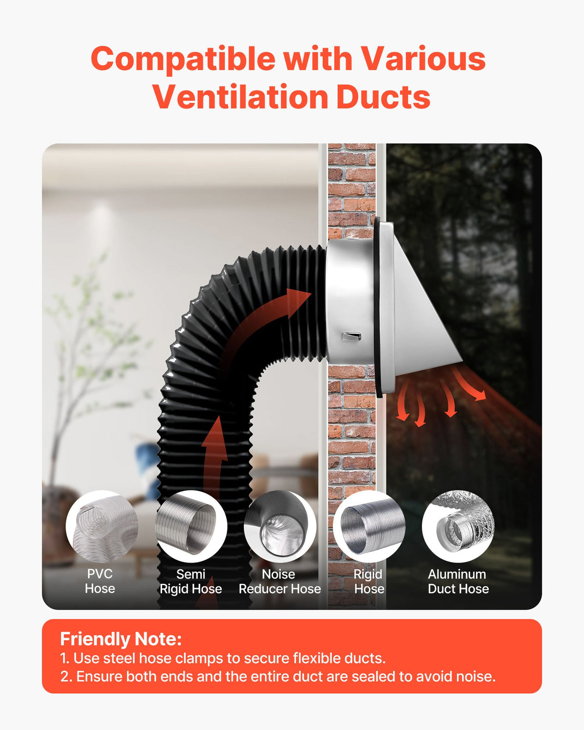 VEVOR 145 mm External Extractor Wall Vent Cover