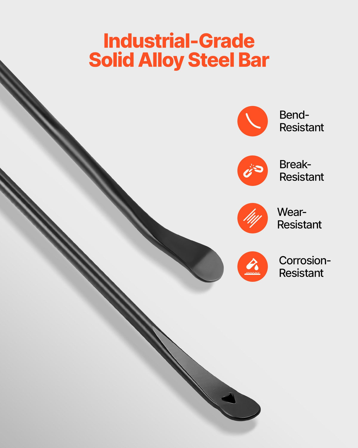 VEVOR Tire Bars, 2 PCS, 970 mm Tire Mount and Demount Iron, Heavy Duty Alloy Steel Mounting Tools, Professional Changing Removal Tools for Truck, Semi Truck, Off-Road Vehicle, Light-Duty Van, Black
