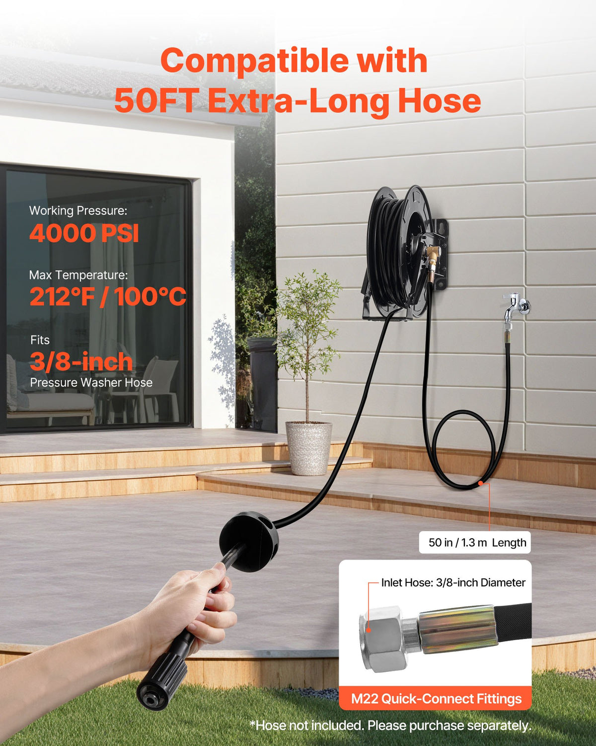 VEVOR Pressure Washer Hose Reel