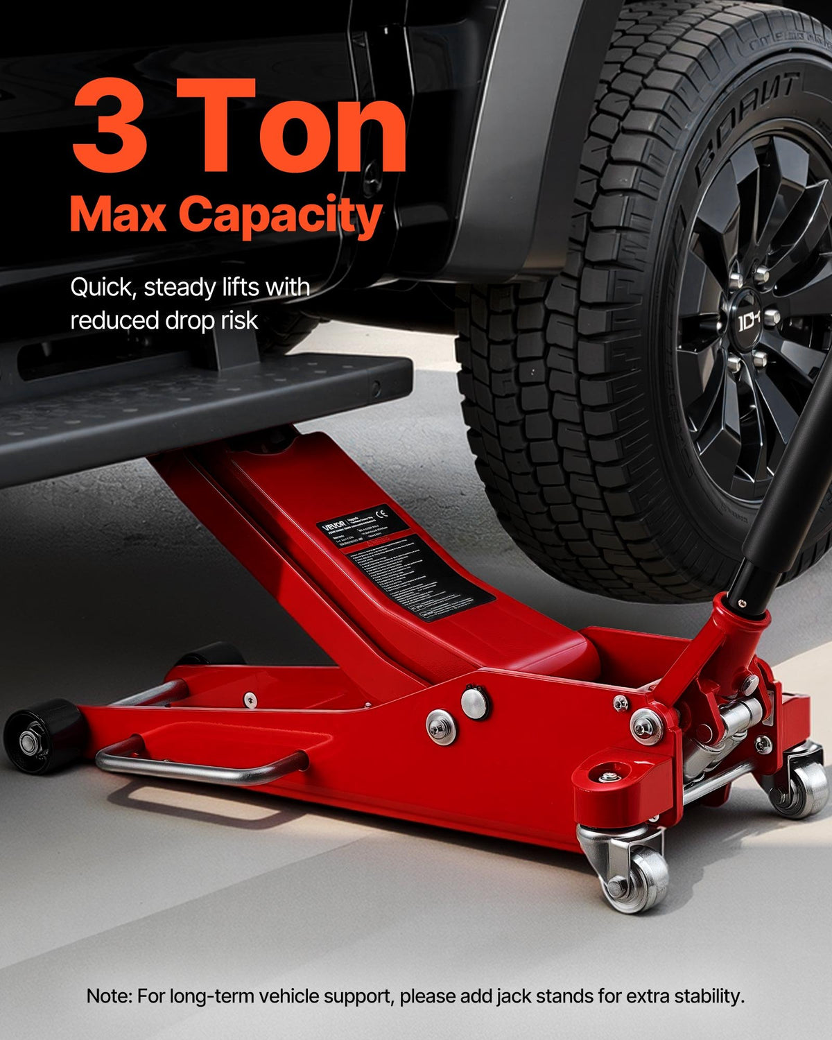 VEVOR Low Profile Floor Jack, 3 Ton Capacity, Aluminum Racing Floor Jack with Dual Pistons Quick Lift Pump, Hydraulic Trolley Car Lift for Sports Cars, Sedans, SUVs, Pickups, Lifting Range 85-515 mm