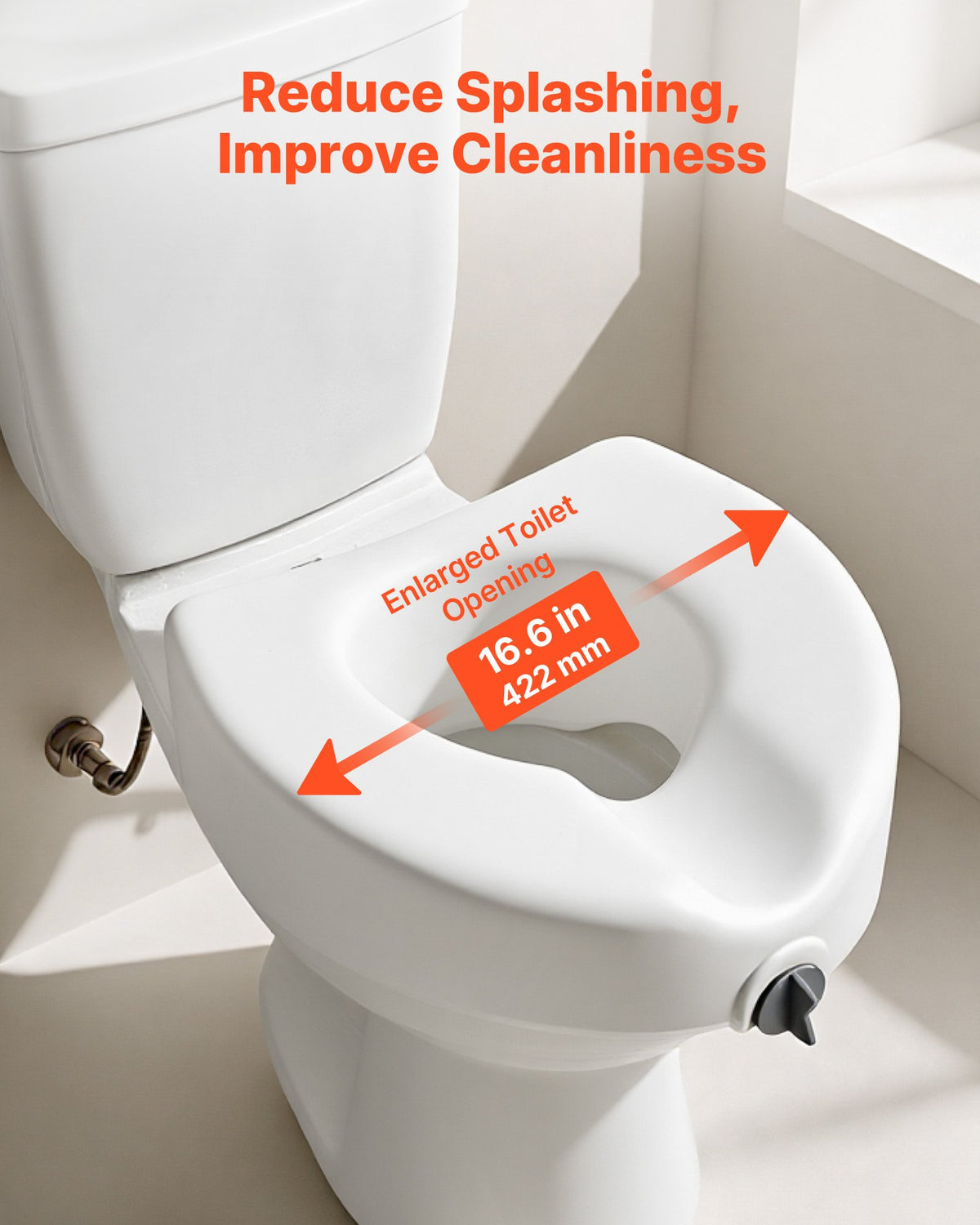 VEVOR Raised Toilet Seat, 158.8 kg Capacity, 127 mm Lift Height, Commode Elevated Toilet Seat Riser with Enlarged Opening for Seniors, Elderly, Handicap, Disabled, Adults, Fits Elongated & Round Bowl