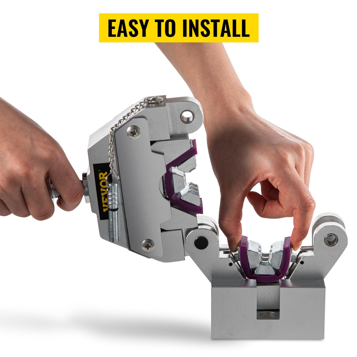 VEVOR 71550 Portable Manual Hydraulic Pipe Press Hose Crimping Tool and Repaire Crimper Tools Manually Operated A/C Hose Crimper Tool Kit Durable with 4 Dies for Car Air Conditioner