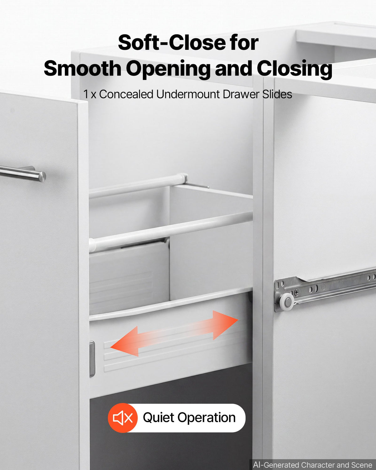 VEVOR White Shaker Base Cabinet Ready to Assemble 30cmW Unassembled Cabinet, 300x475x815 mm(W x D x H), with 1 Drawer, Soft-Close Hardware, Fine Edge Banding, for Home, Office, and Laundry Room