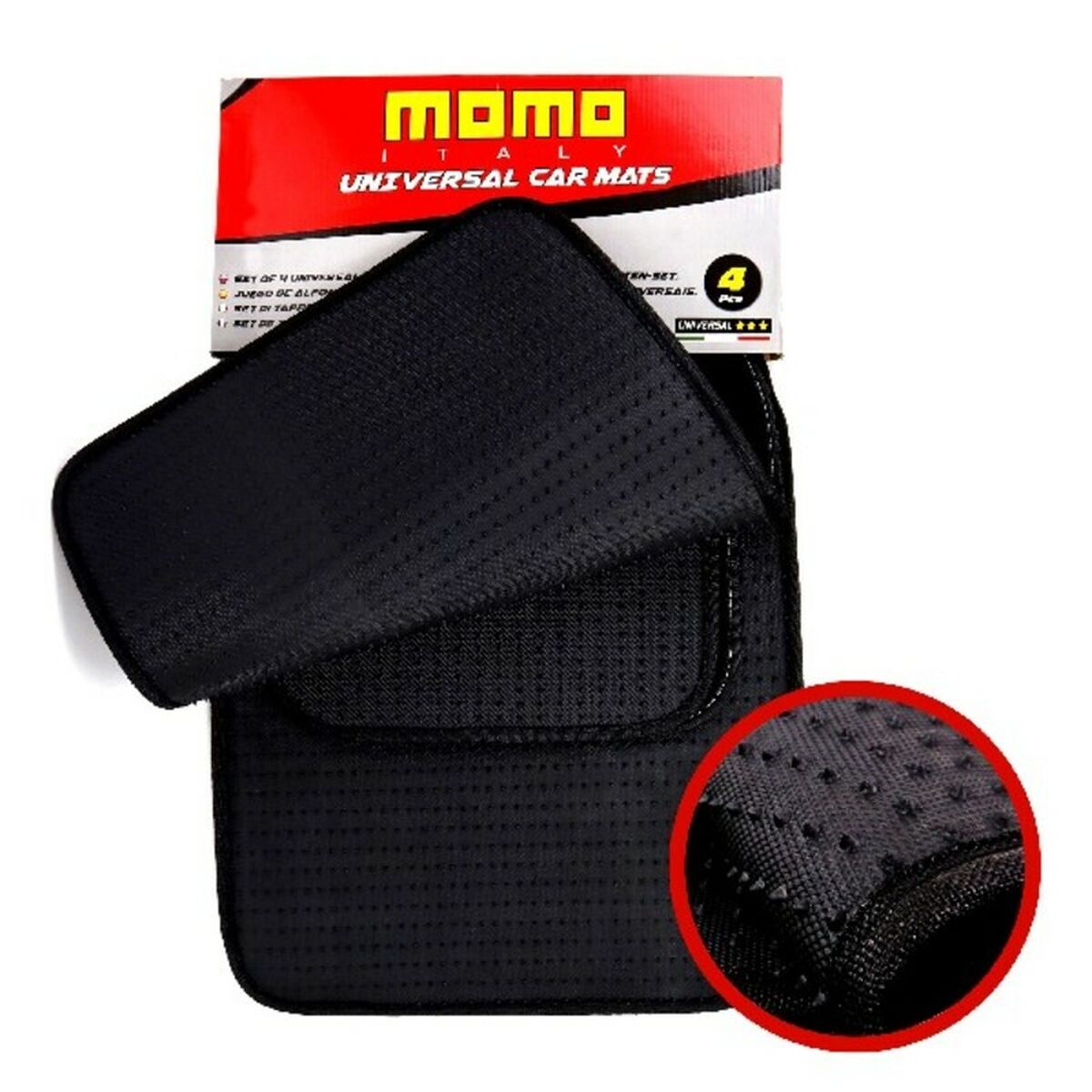 Σετ Χαλιών Αυτοκινήτου MOMO MOMLCM015BW Λευκό/Μαύρο 4 uds