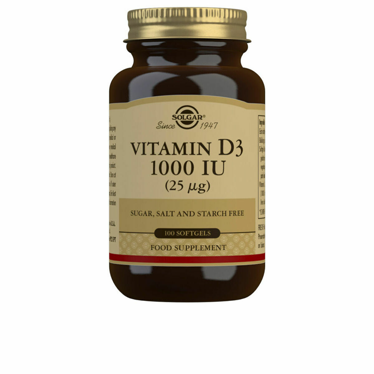 Βιταμίνη D3 (Ιχθυέλαιο και Κολκαλσιφερόλη) Solgar Vitamina Ui 100 Μονάδες