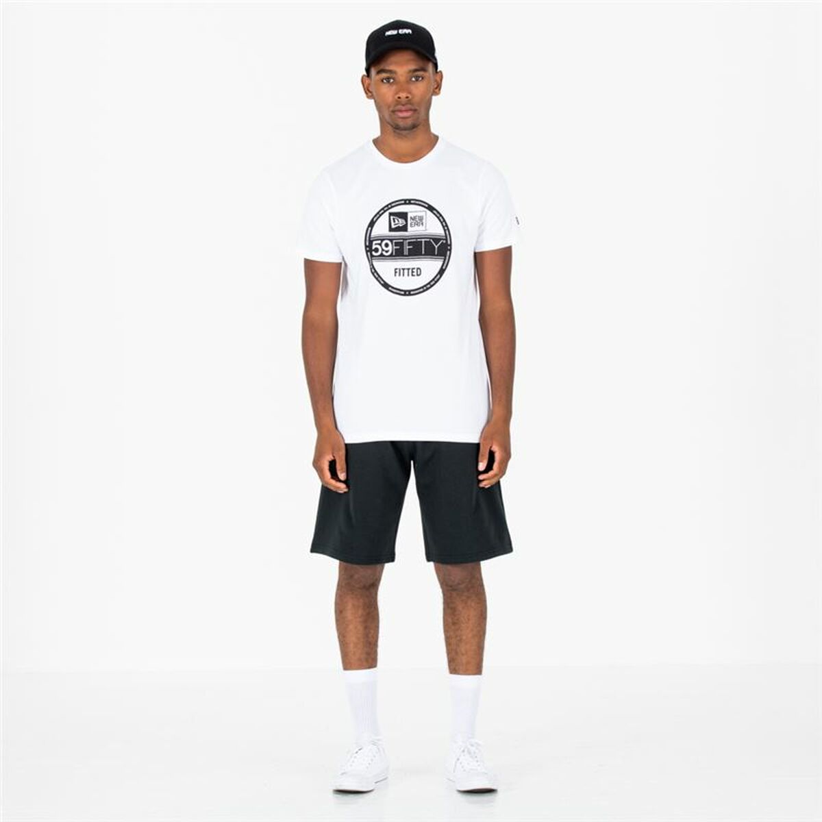 Ανδρική Μπλούζα με Κοντό Μανίκι New Era  Essential Visor Sticker Λευκό