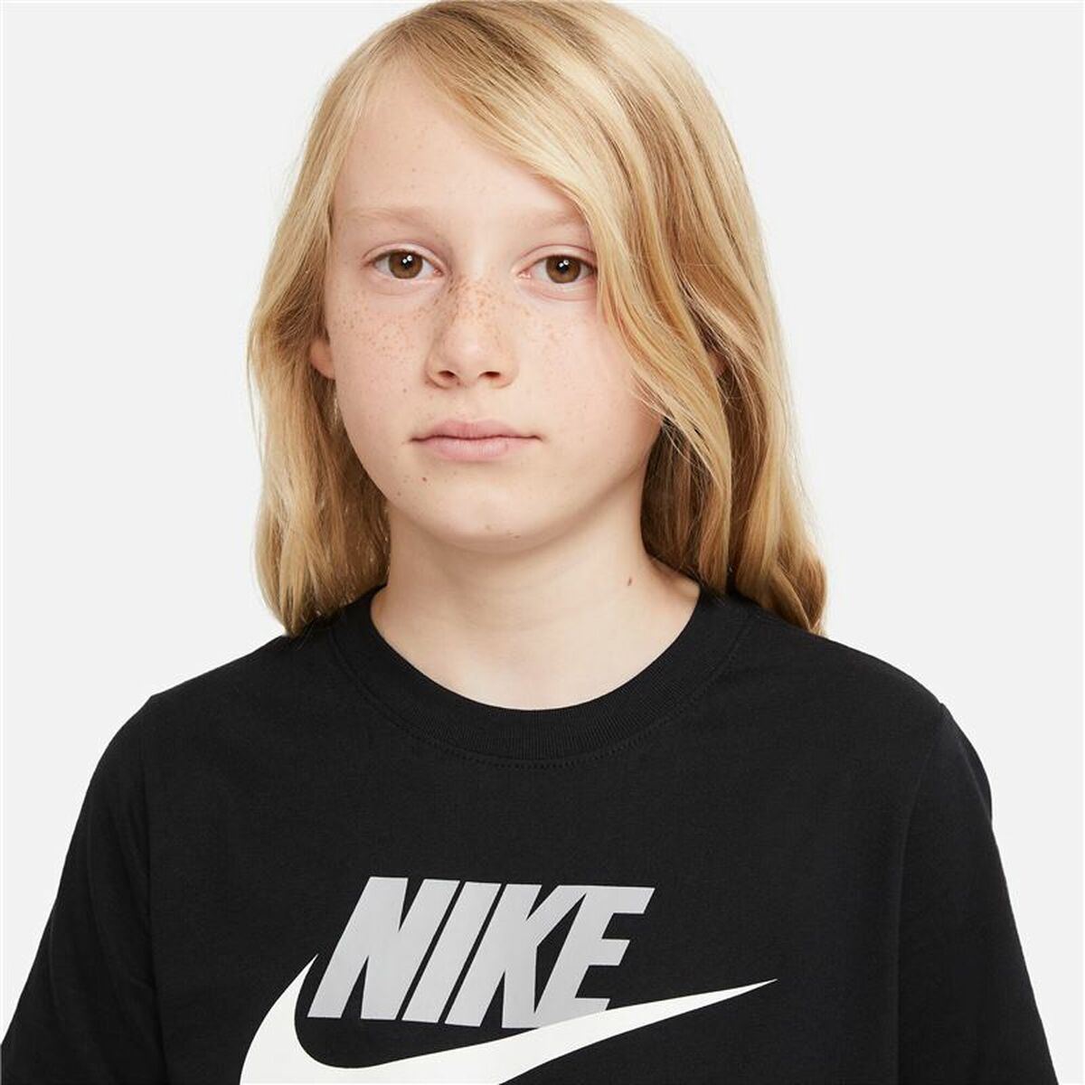 Παιδικό Μπλούζα με Κοντό Μανίκι Nike Sportswear Μαύρο