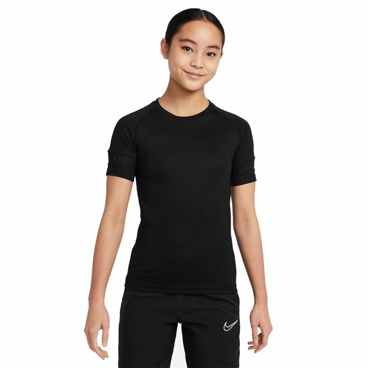 Παιδικό Μπλούζα με Κοντό Μανίκι Nike Dri-Fit Academy Girls Μαύρο