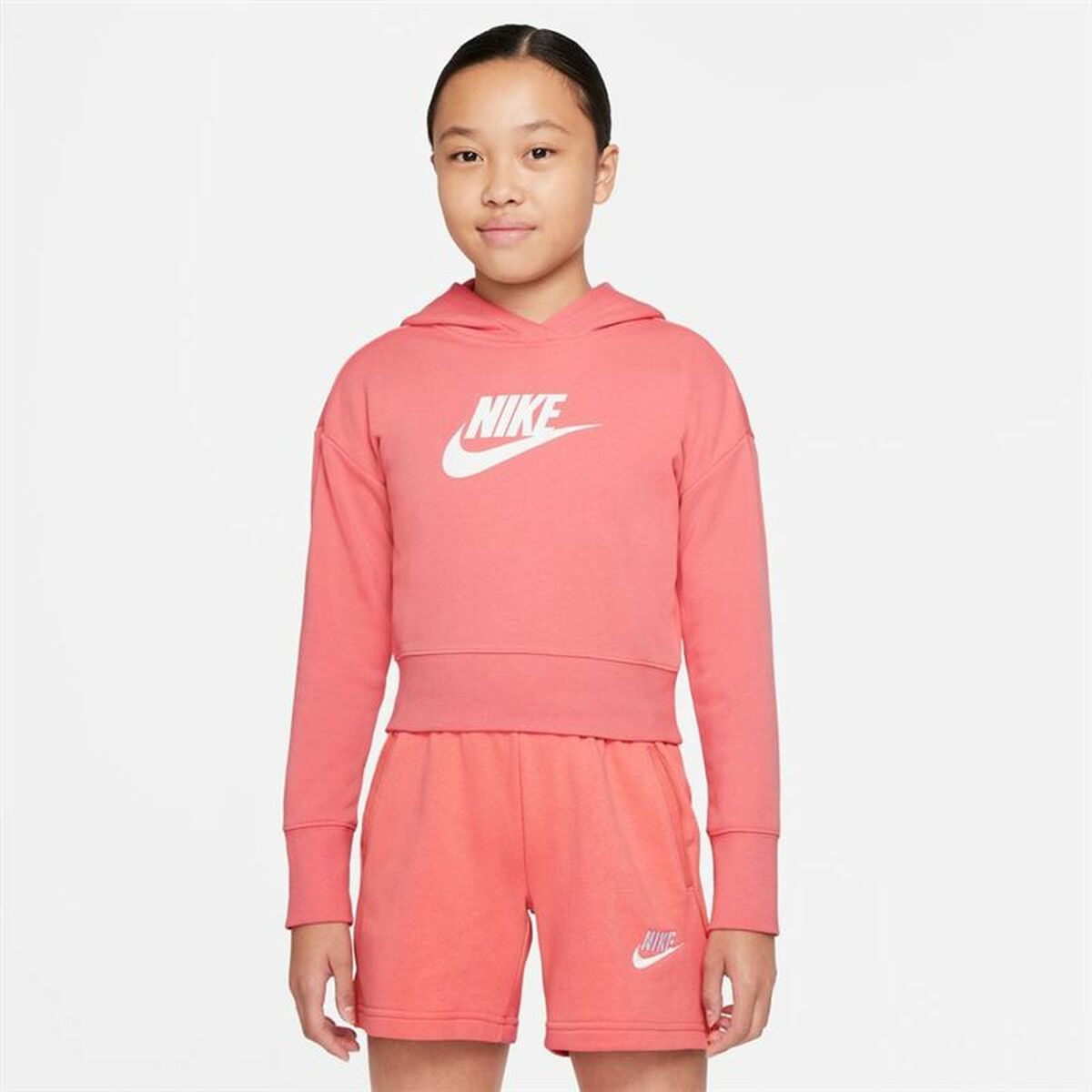 Φούτερ με Κουκούλα για Κοριτσάκι Nike Club Girls Salmon
