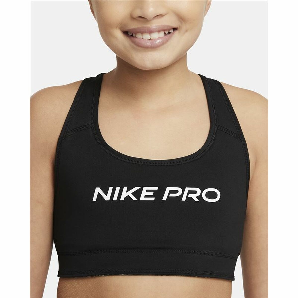 Αθλητικό σουτιέν Nike Dri-FIT Swoosh Μαύρο/Πράσινο Παιδικά