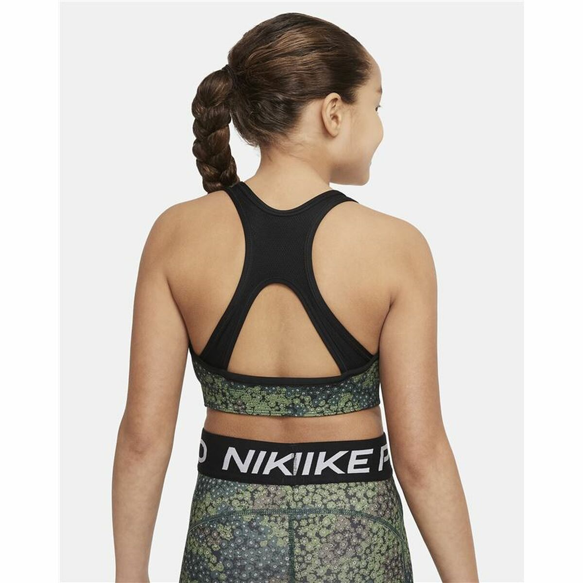 Αθλητικό σουτιέν Nike Dri-FIT Swoosh Μαύρο/Πράσινο Παιδικά