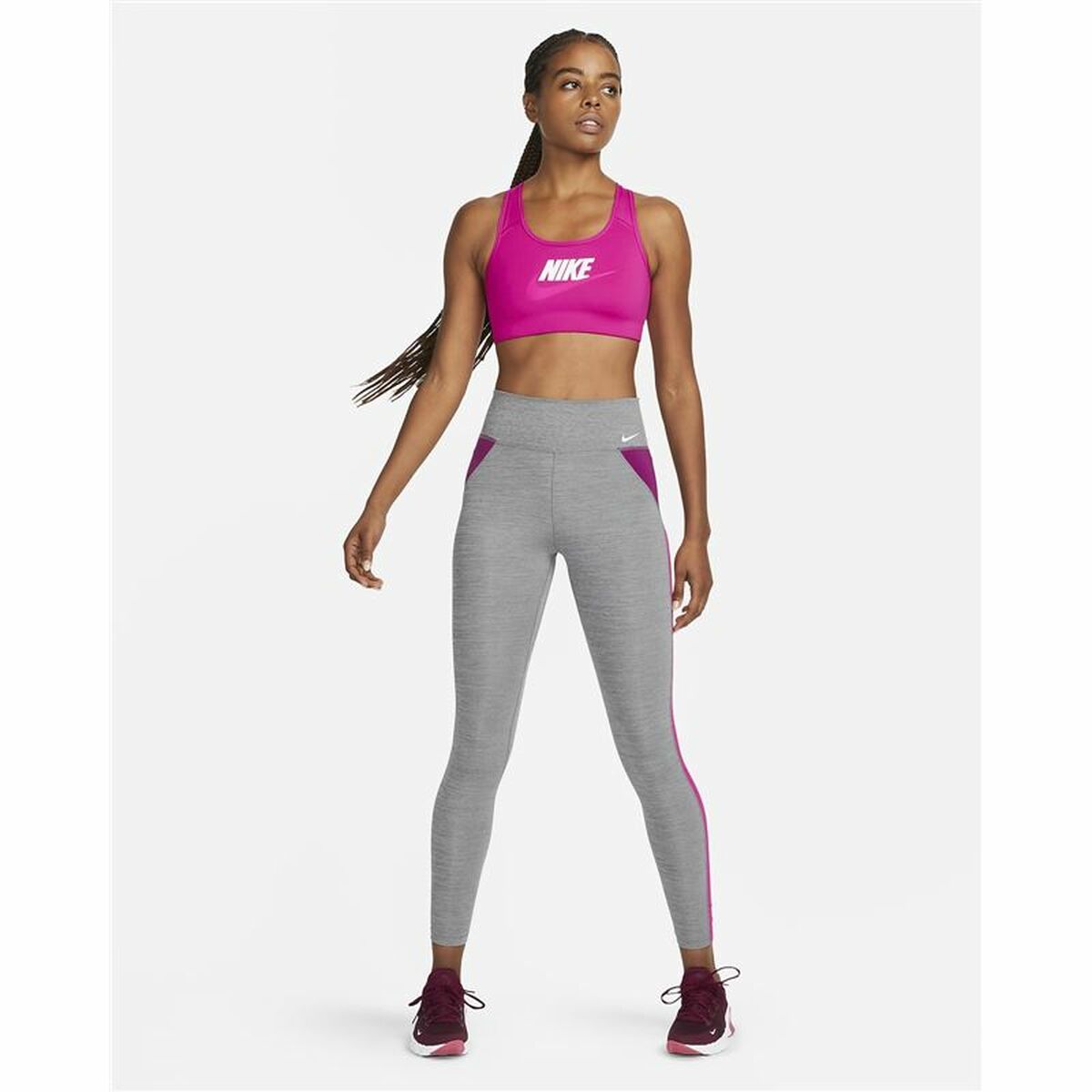 Αθλητικό σουτιέν Nike Dri-FIT Swoosh Φούξια
