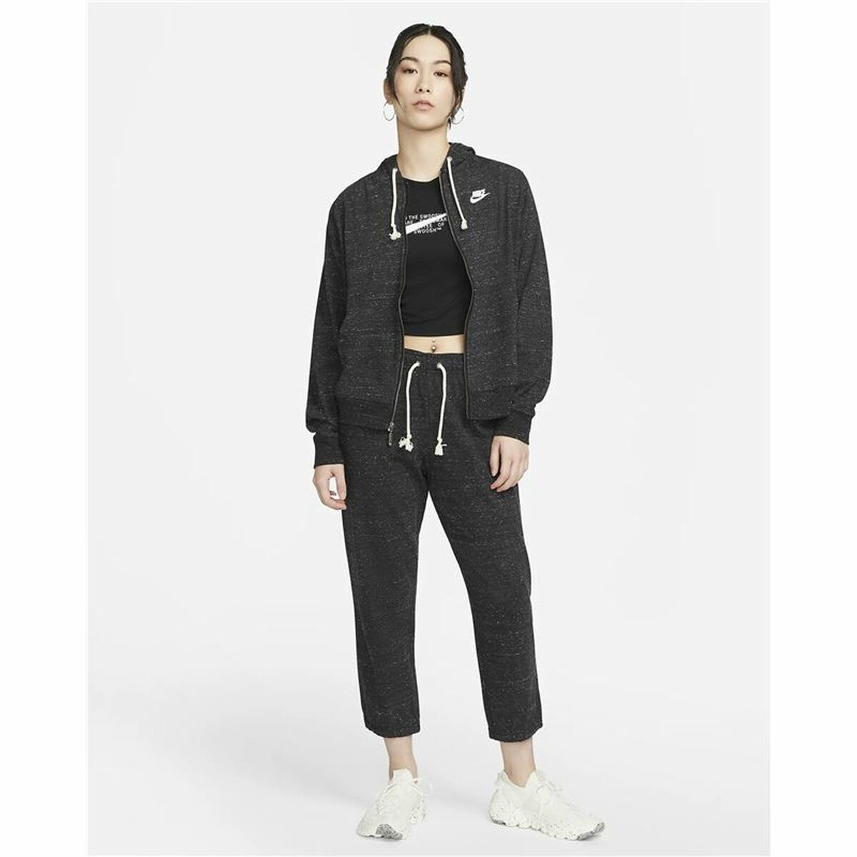 Γυναικείο Φούτερ με Κουκούλα Nike Sportswear Σκούρο γκρίζο