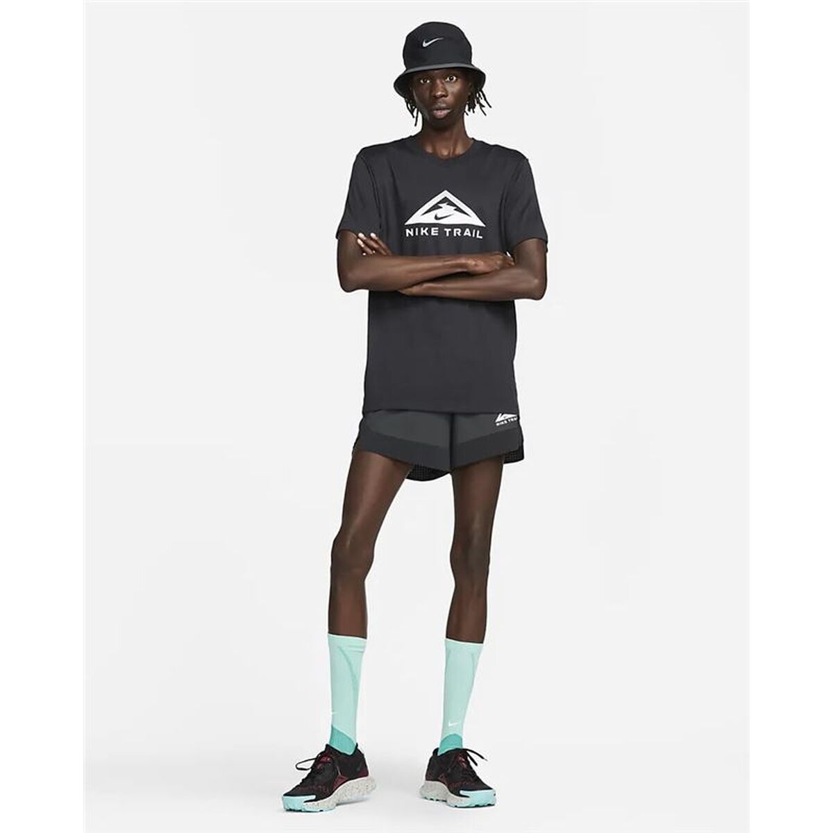 Ανδρική Μπλούζα με Κοντό Μανίκι Nike Μαύρο