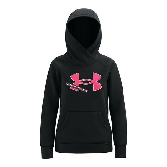 Φούτερ με Κουκούλα για Κοριτσάκι Under Armour Fleece Logo Μαύρο