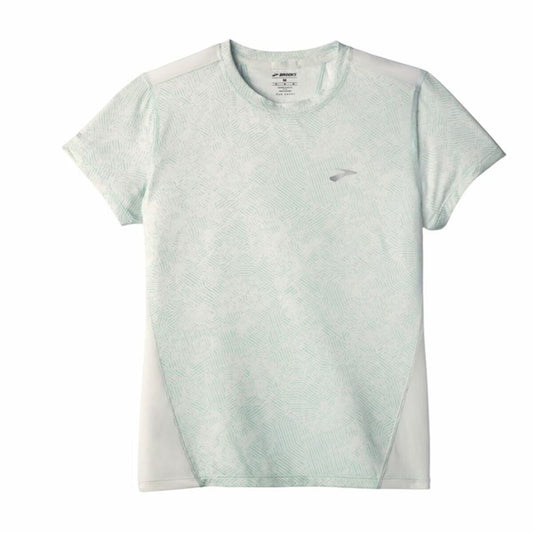 Ανδρική Μπλούζα με Κοντό Μανίκι Brooks Sprint Free Sleeve Λευκό Ανοιχτό Μπλε