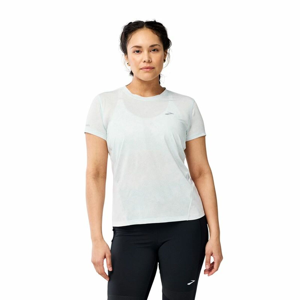 Ανδρική Μπλούζα με Κοντό Μανίκι Brooks Sprint Free Sleeve Λευκό Ανοιχτό Μπλε