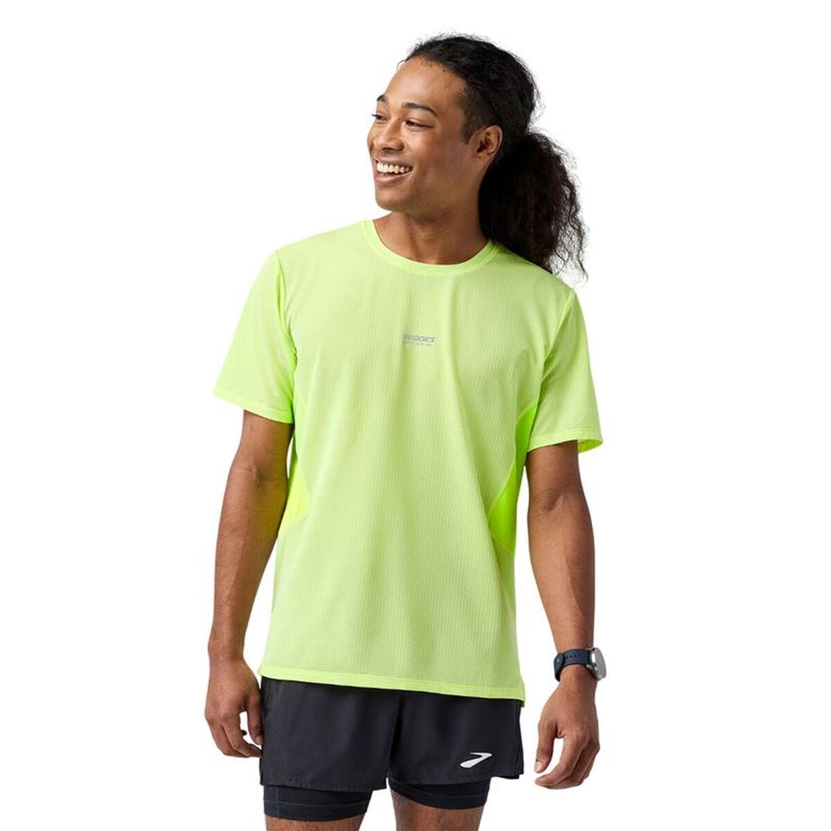 Ανδρική Μπλούζα με Κοντό Μανίκι Brooks High Point Sleeve 2.0 Κίτρινο
