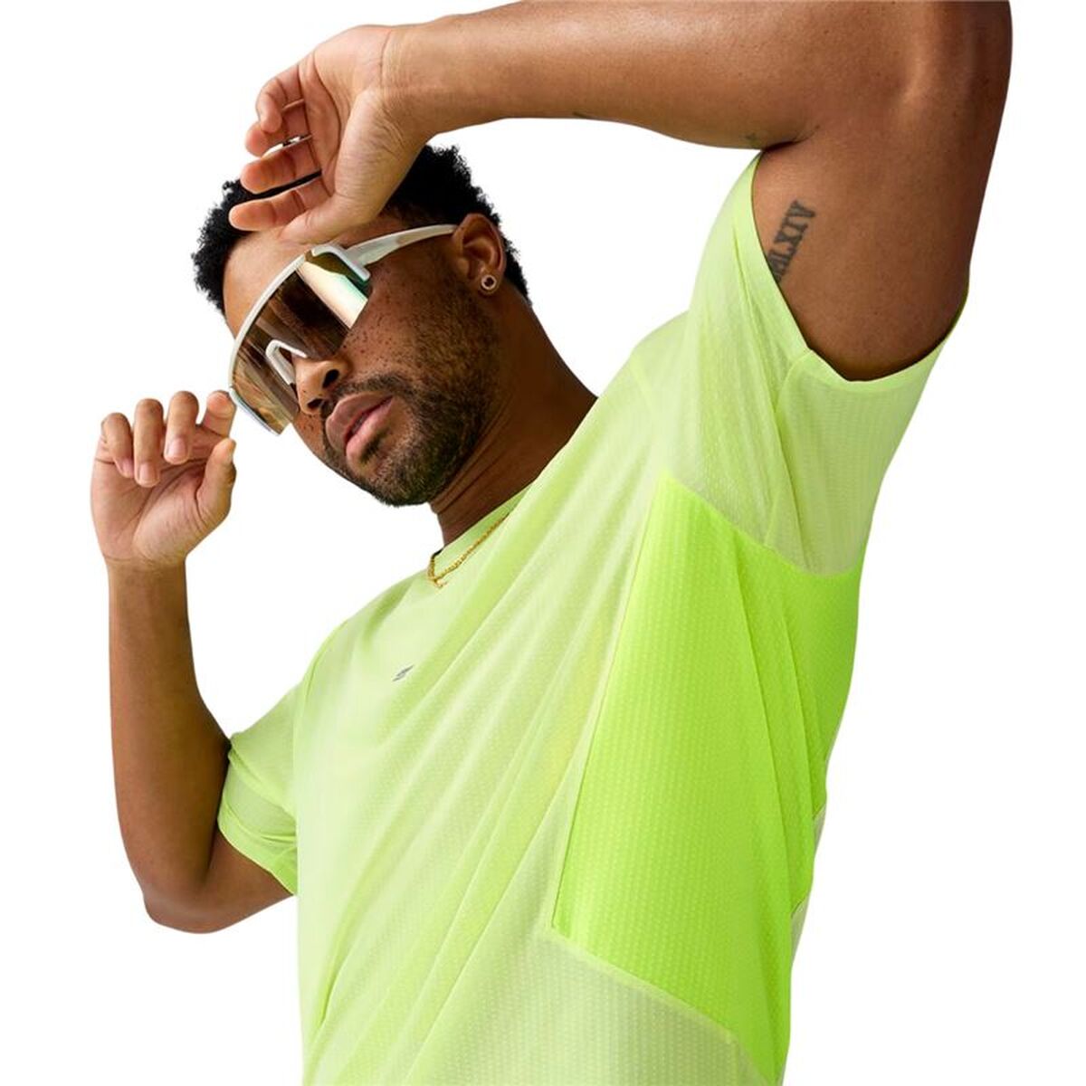 Ανδρική Μπλούζα με Κοντό Μανίκι Brooks High Point Sleeve 2.0 Κίτρινο