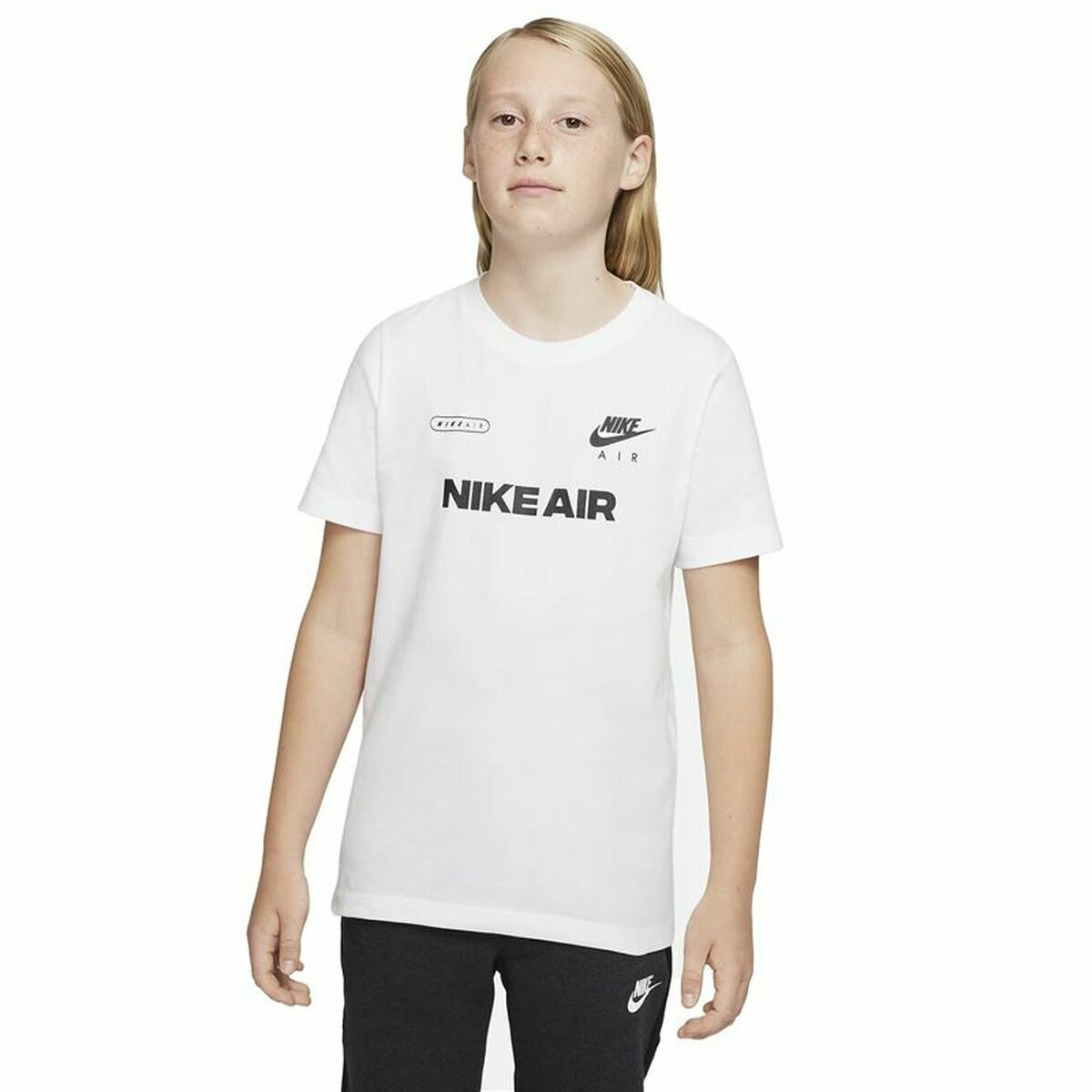 Παιδικό Μπλούζα με Κοντό Μανίκι Nike Air Λευκό