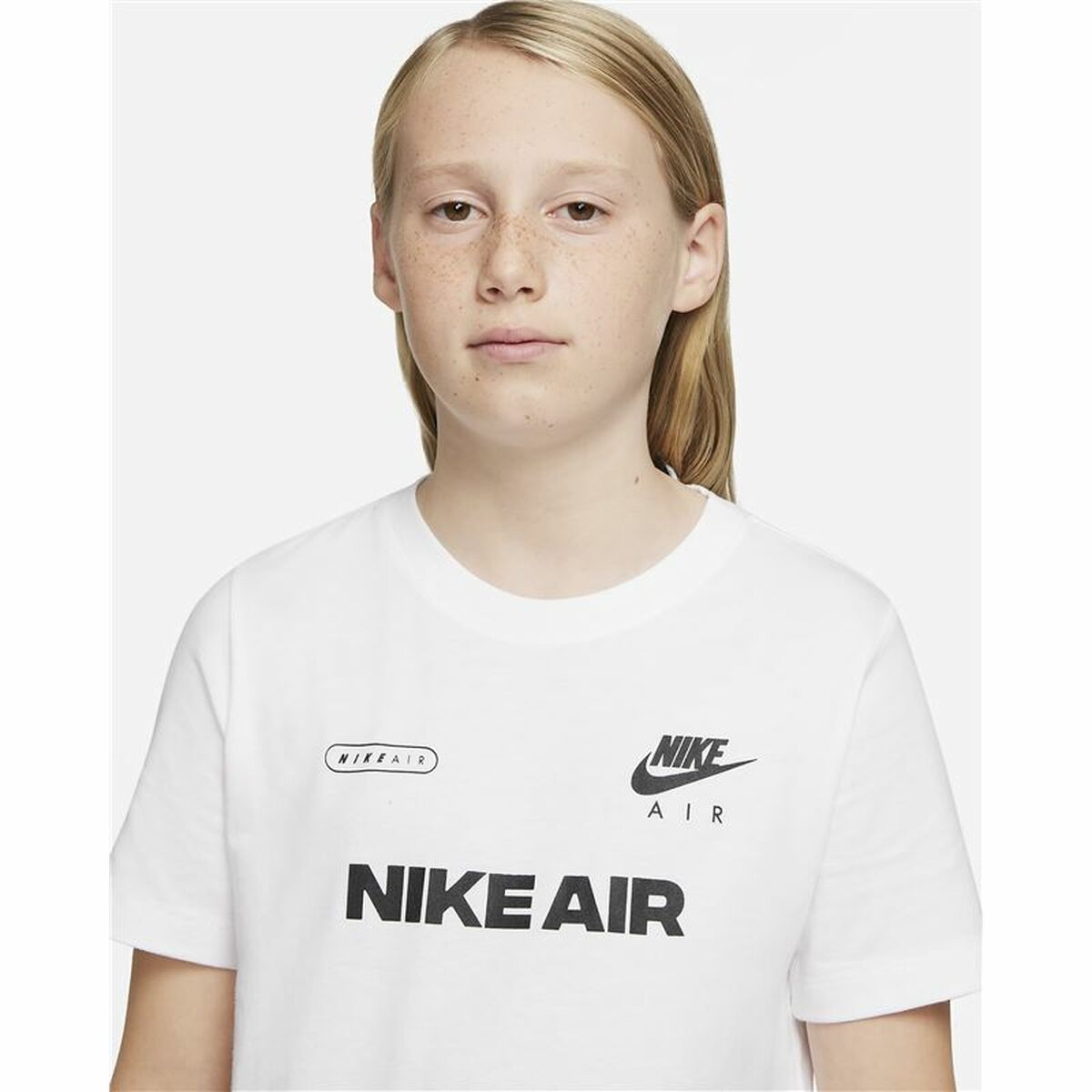 Παιδικό Μπλούζα με Κοντό Μανίκι Nike Air Λευκό