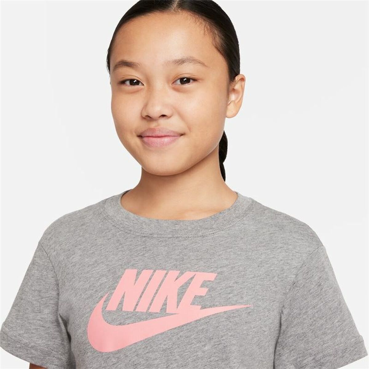 Παιδικό Μπλούζα με Κοντό Μανίκι Nike Sportswear Γκρι