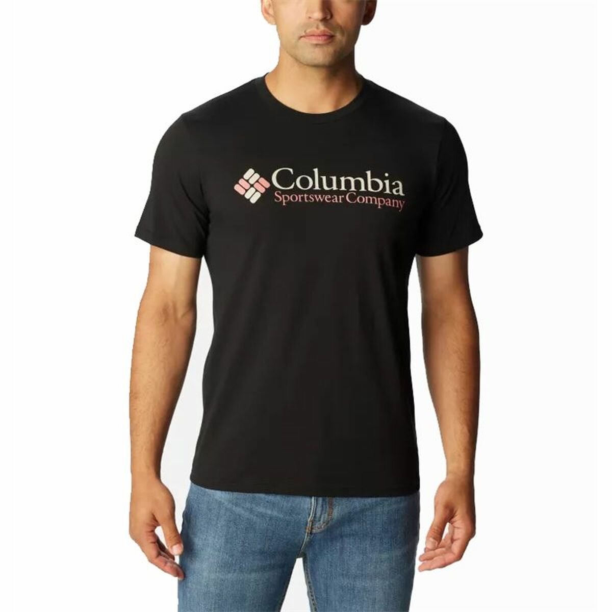 Ανδρική Μπλούζα με Κοντό Μανίκι Columbia CSC Basic Μαύρο