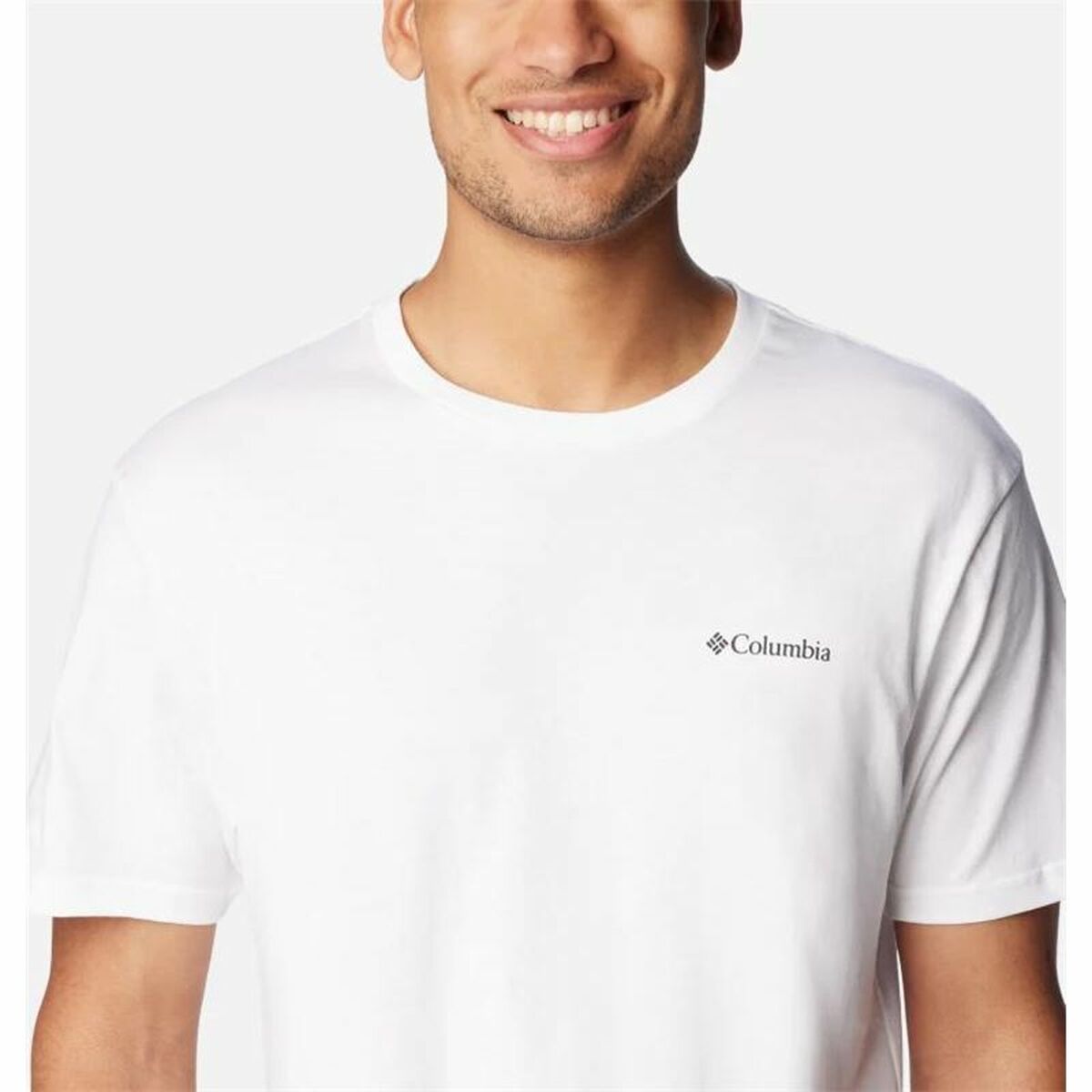 Ανδρική Μπλούζα με Κοντό Μανίκι Columbia CSC Basic Logo™ Λευκό