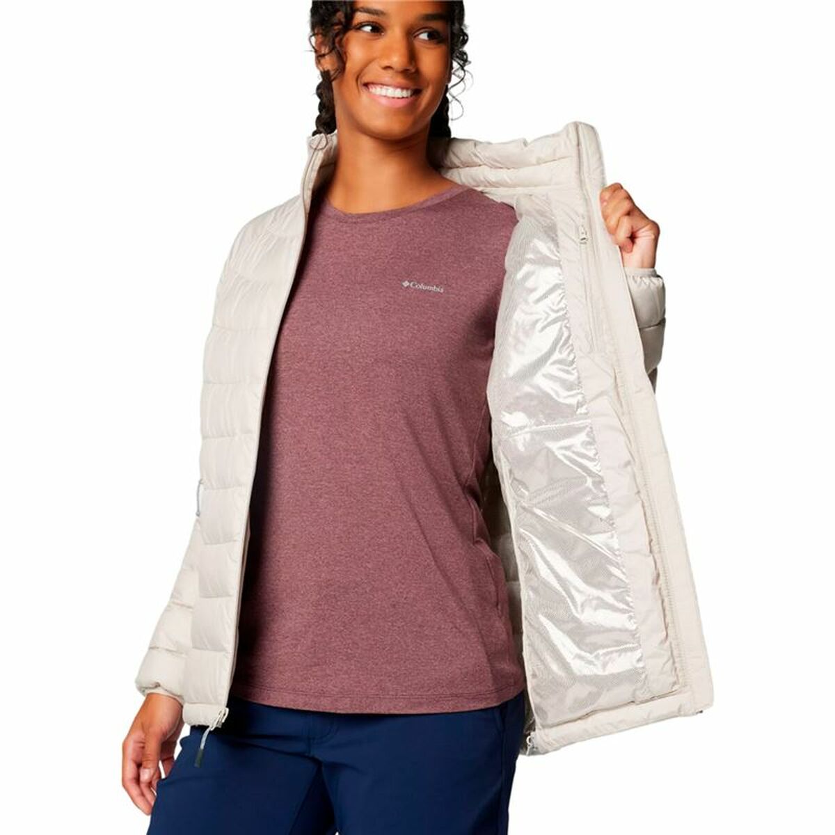Γυναικείο Αθλητικό Μπουφάν Columbia Powder Lite™ II Full Zip Λευκό