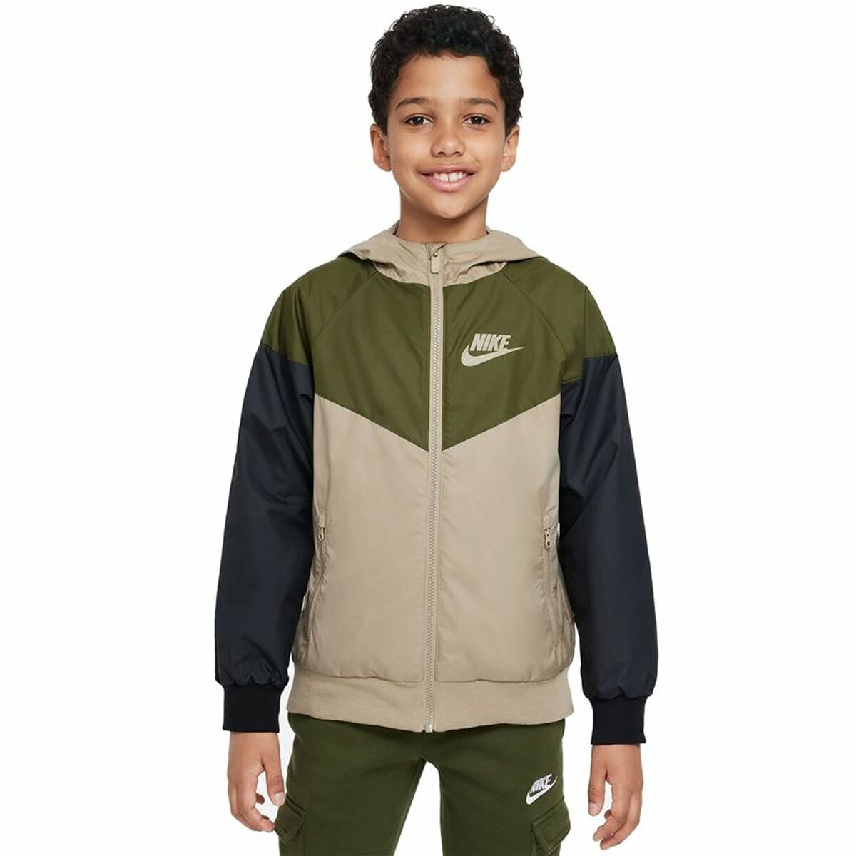 Παιδικό Αθλητικό Μπουφάν Nike Sportswear Windrunner Πράσινο