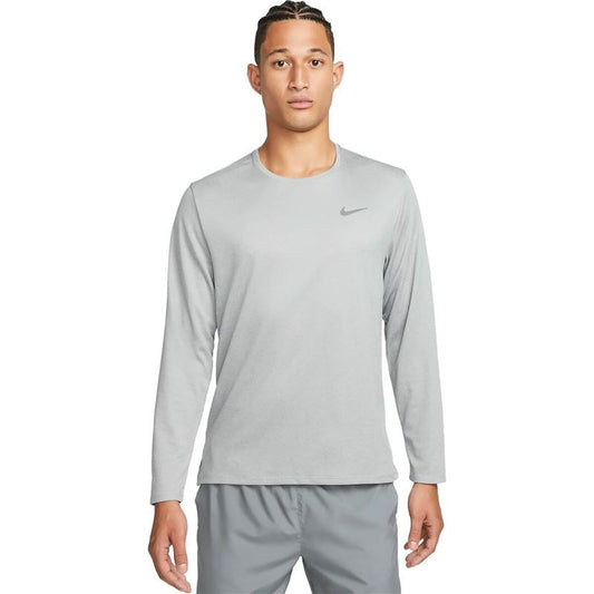 Ανδρική Μπλούζα με Μακρύ Μανίκι Nike Dri-Fit Uv Miler Long-Sl Γκρι