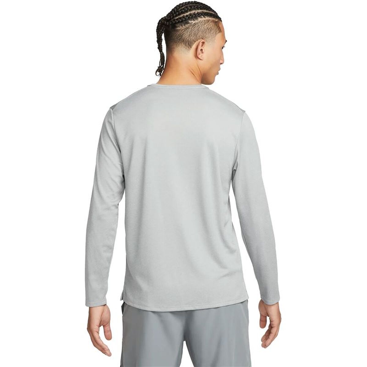 Ανδρική Μπλούζα με Μακρύ Μανίκι Nike Dri-Fit Uv Miler Long-Sl Γκρι
