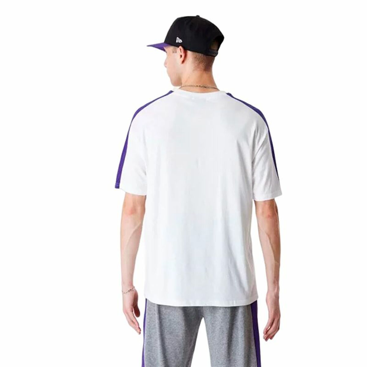 Ανδρική Μπλούζα με Κοντό Μανίκι New Era NBA Colour Block LA Lakers Λευκό
