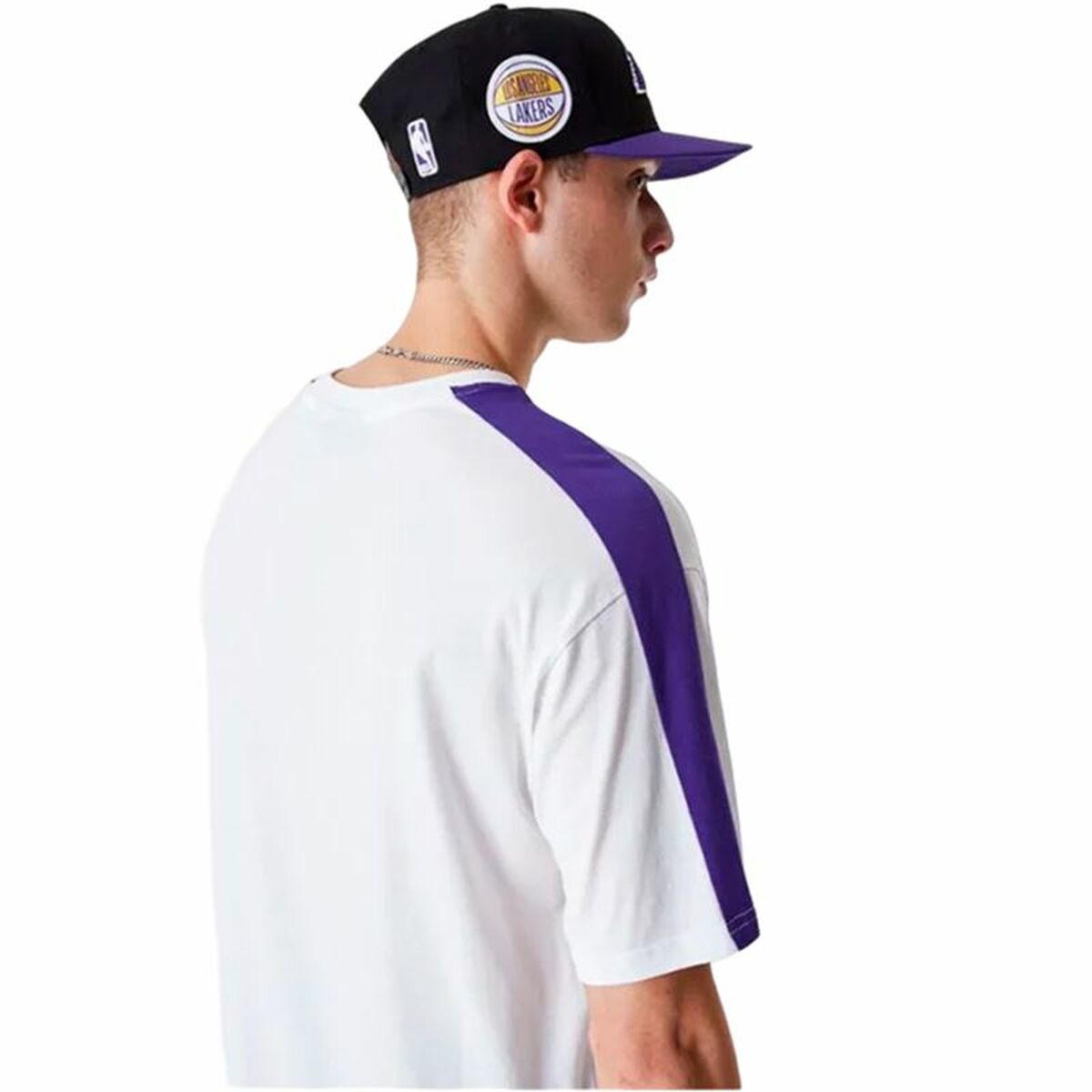 Ανδρική Μπλούζα με Κοντό Μανίκι New Era NBA Colour Block LA Lakers Λευκό