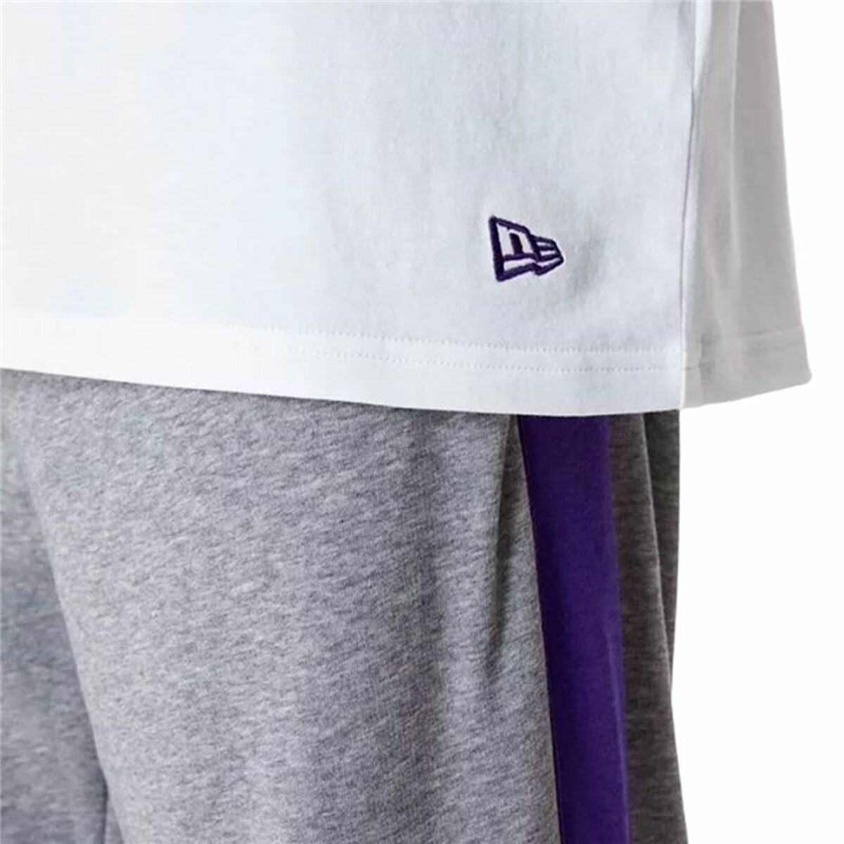 Ανδρική Μπλούζα με Κοντό Μανίκι New Era NBA Colour Block LA Lakers Λευκό