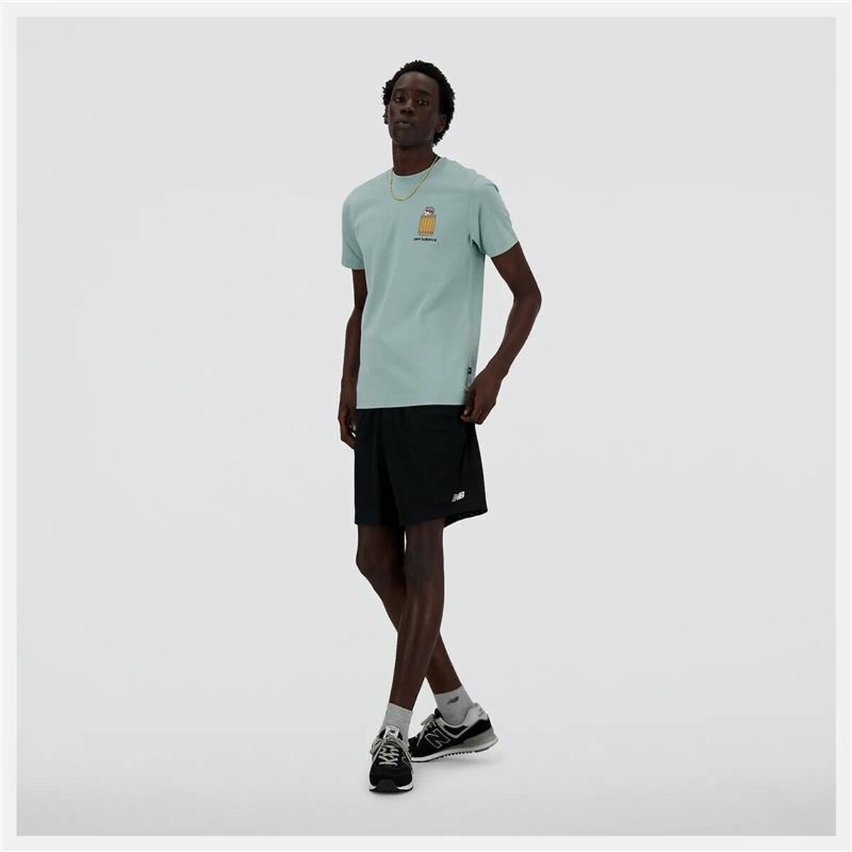 Ανδρική Μπλούζα με Κοντό Μανίκι New Balance Sport Essentials Barrel Ανοιχτό Μπλε