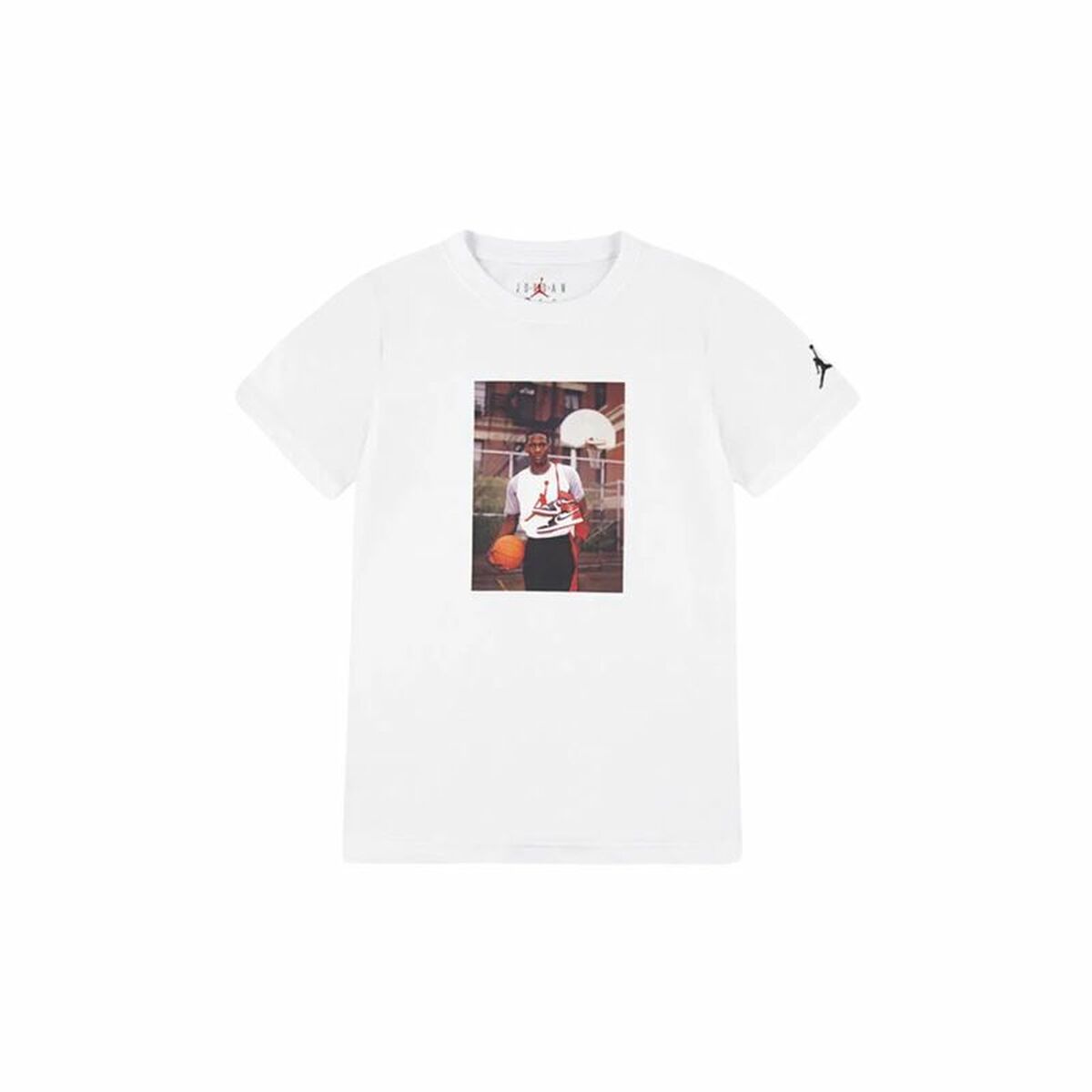 Παιδική Μπλούζα με Κοντό Μανίκι Jordan Jdb Mj Brand Photo Ss Crew Λευκό