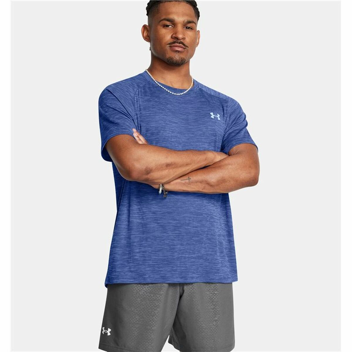 Ανδρική Μπλούζα με Κοντό Μανίκι Under Armor Tech Textured Ss Σκούρο μπλε