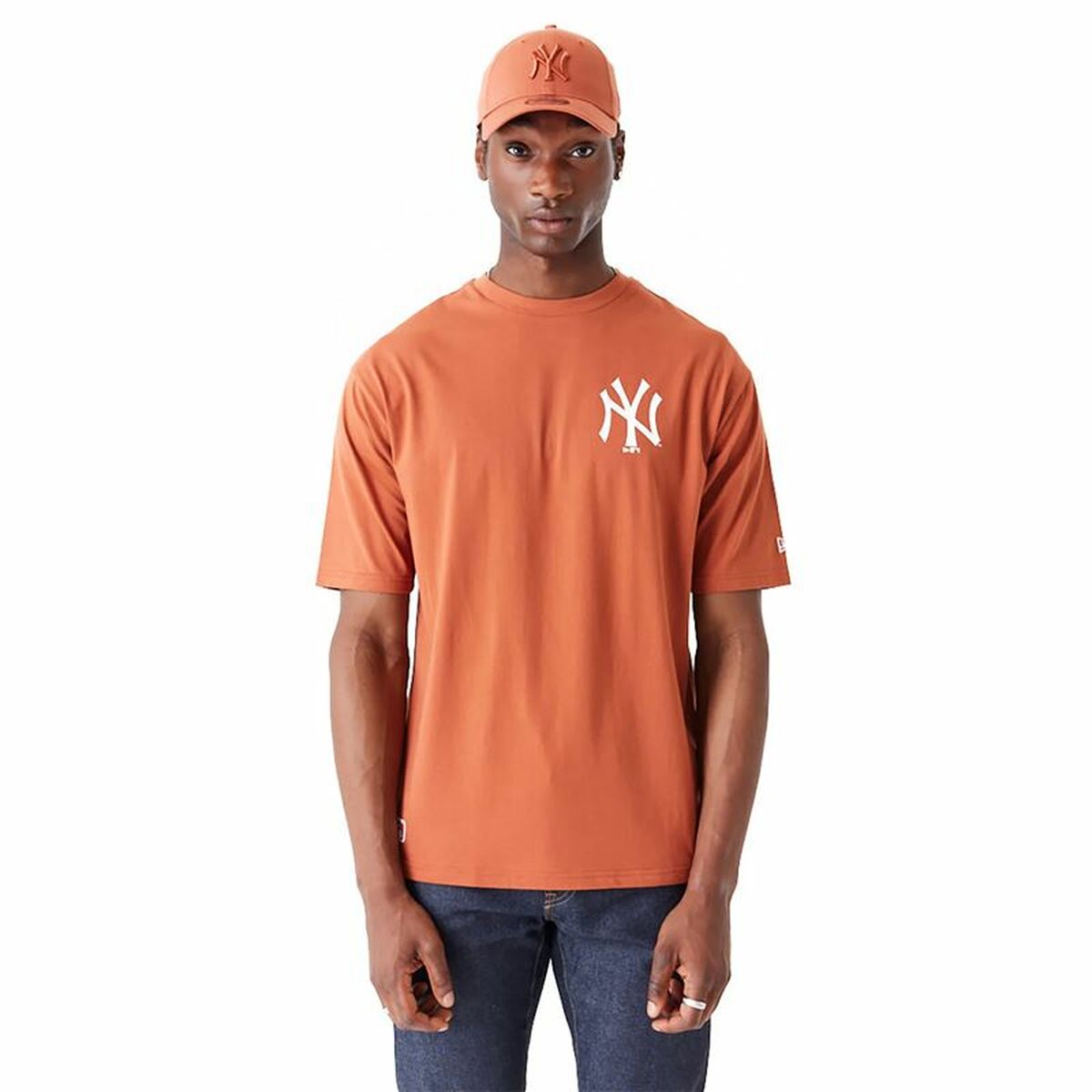 Ανδρική Μπλούζα με Κοντό Μανίκι New Era New York Yankees MLB World Πορτοκαλί