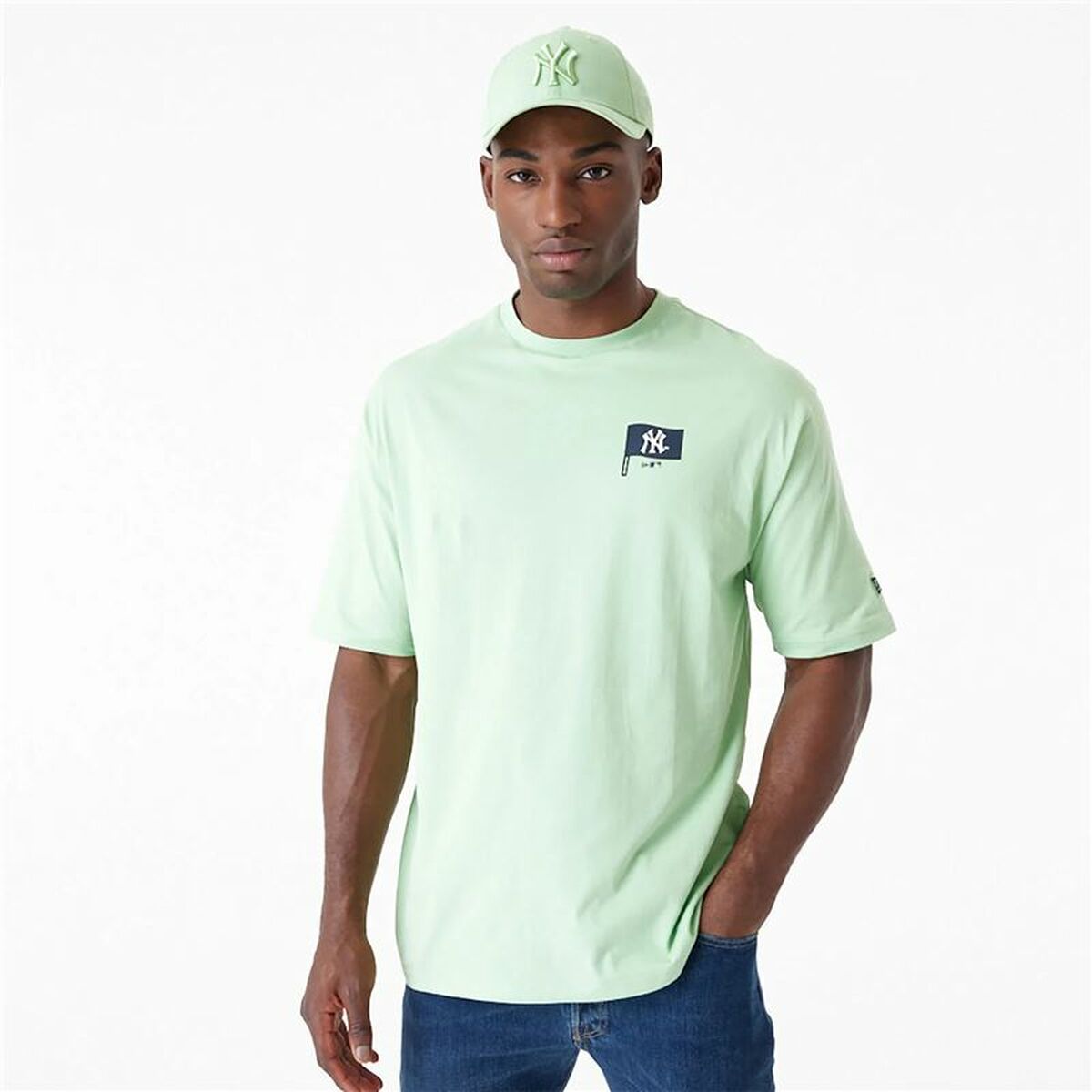 Ανδρική Μπλούζα με Κοντό Μανίκι New Era New York Yankees MLB Burger Πράσινο