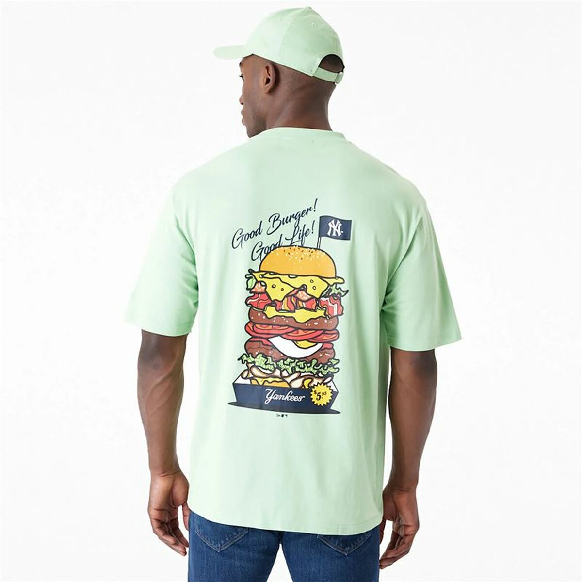 Ανδρική Μπλούζα με Κοντό Μανίκι New Era New York Yankees MLB Burger Πράσινο