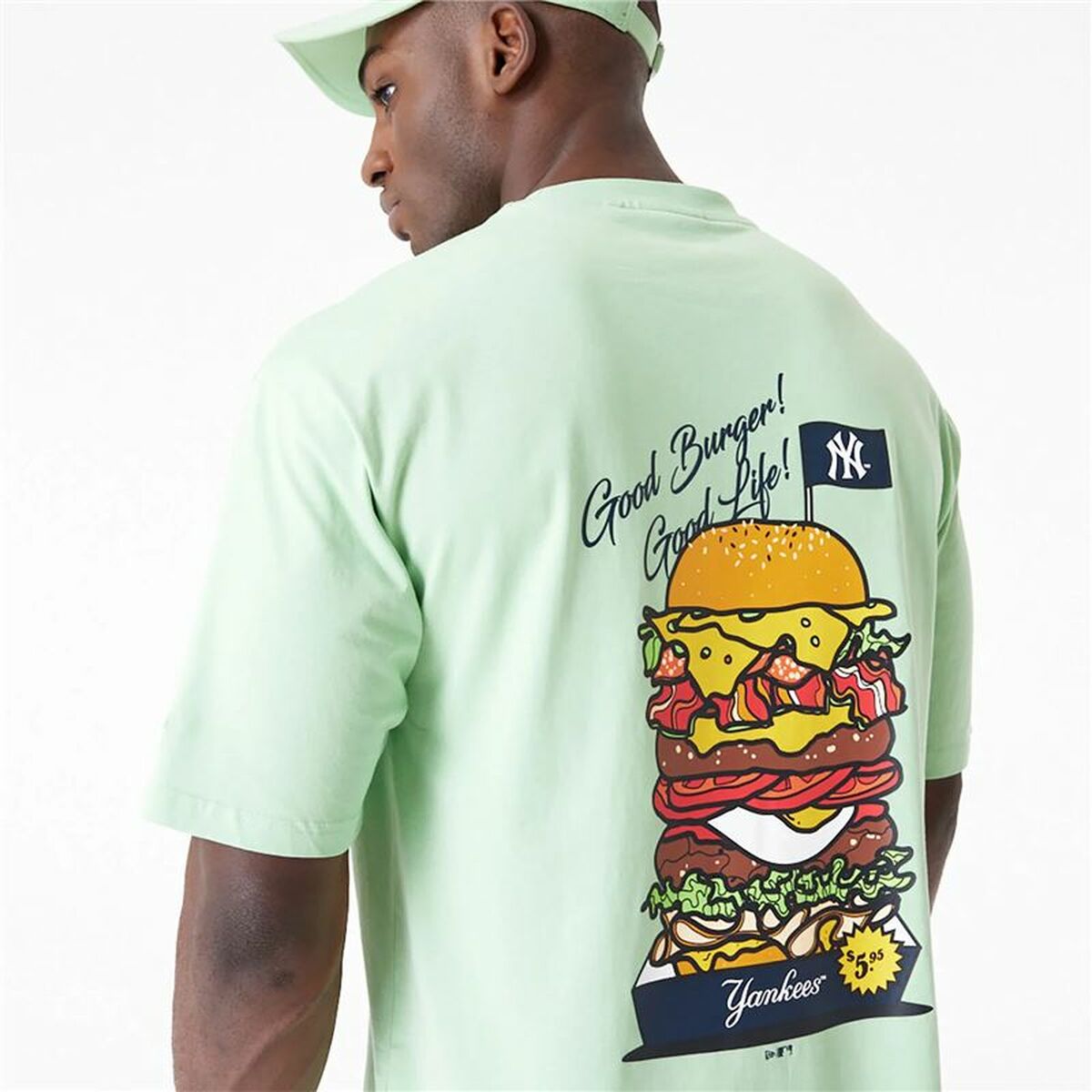 Ανδρική Μπλούζα με Κοντό Μανίκι New Era New York Yankees MLB Burger Πράσινο
