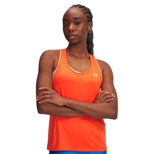 Αμάνικο Γυναικείο Μπλουζάκι Under Armour Tech Knockout Πορτοκαλί Fitness