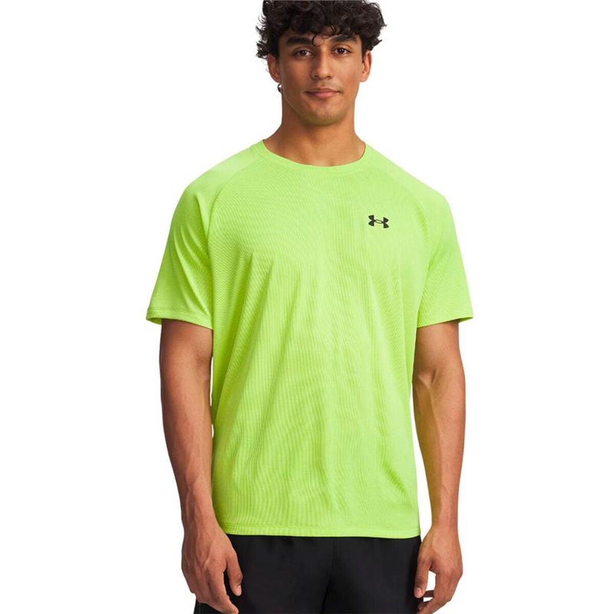 Ανδρική Μπλούζα με Κοντό Μανίκι Under Armor Tech Textured Πράσινο λιμόνι